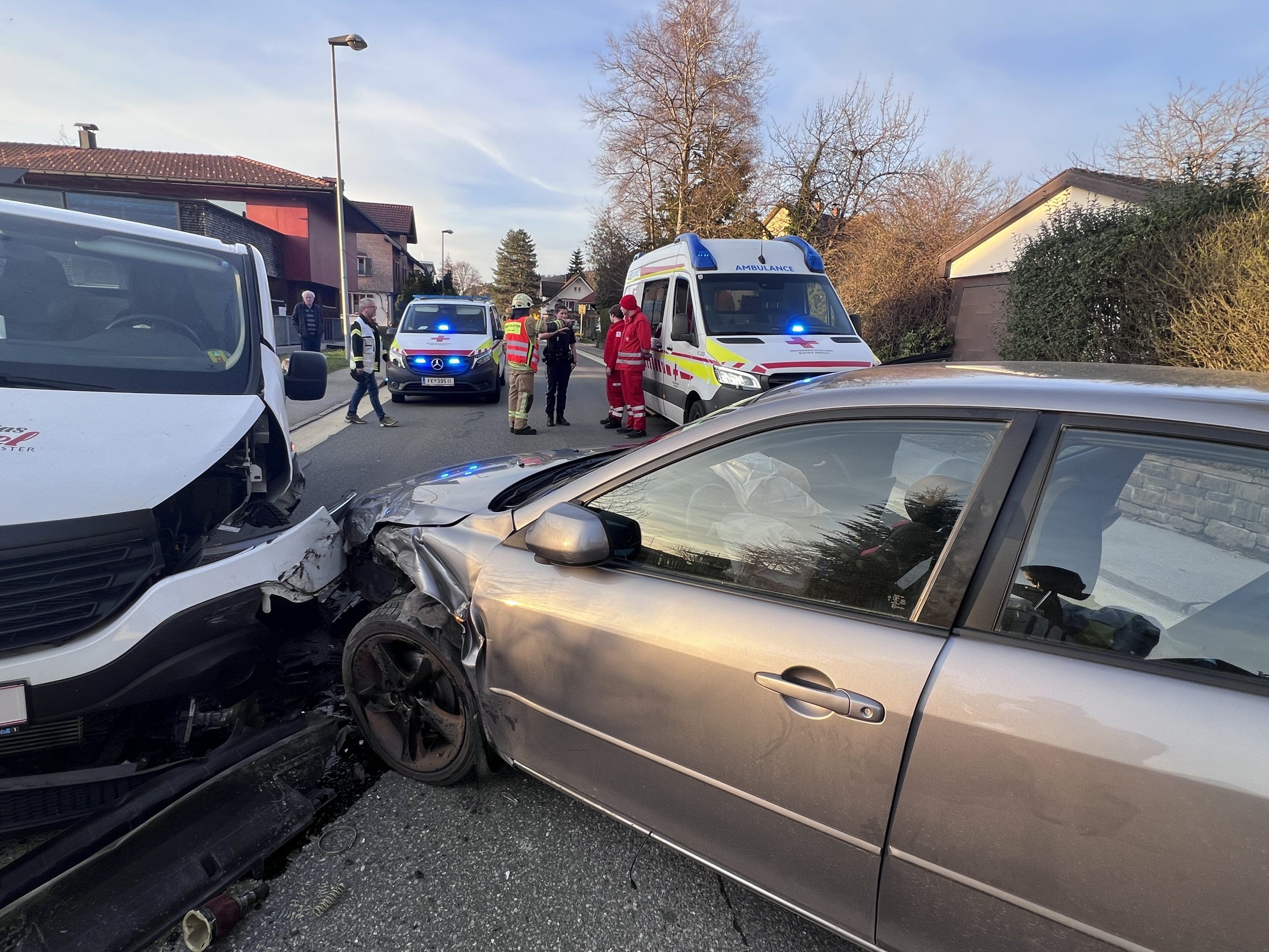 Eine Person wurde bei einem Unfall in Wolfurt verletzt.