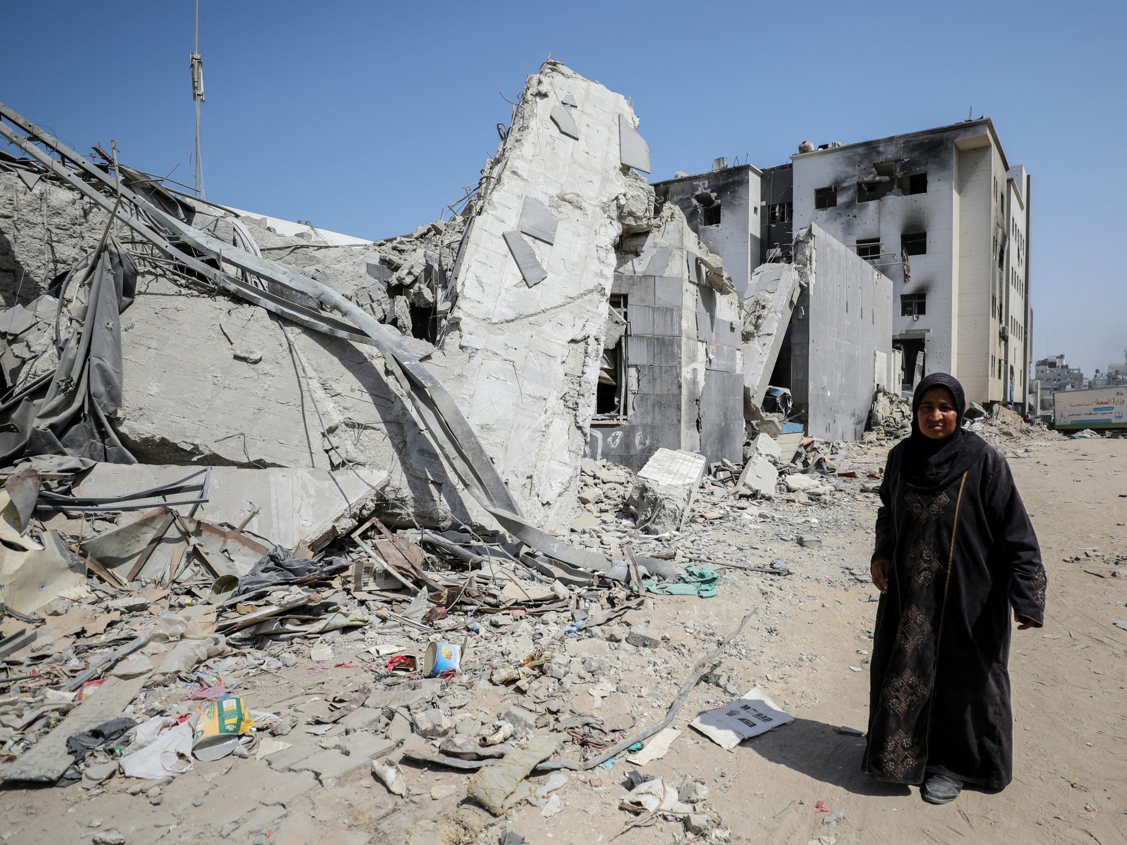 Das Al-Shifa-Krankenhaus in Gaza wurde durch Angriffe komplett zerstört. Das Al-Shifa-Krankenhaus in Gaza wurde durch Angriffe komplett zerstört.