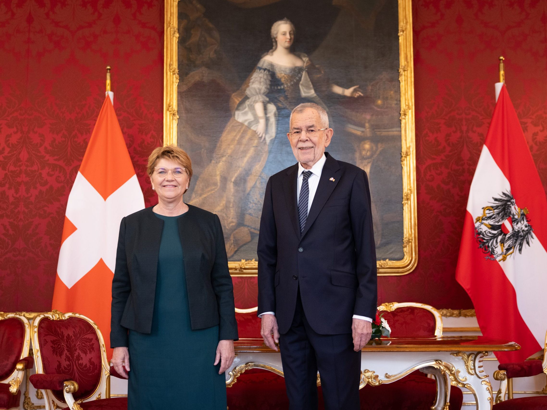 Van der Bellen empfing seine Schweizer Amtskollegin in Wien. Van der Bellen empfing seine Schweizer Amtskollegin in Wien.