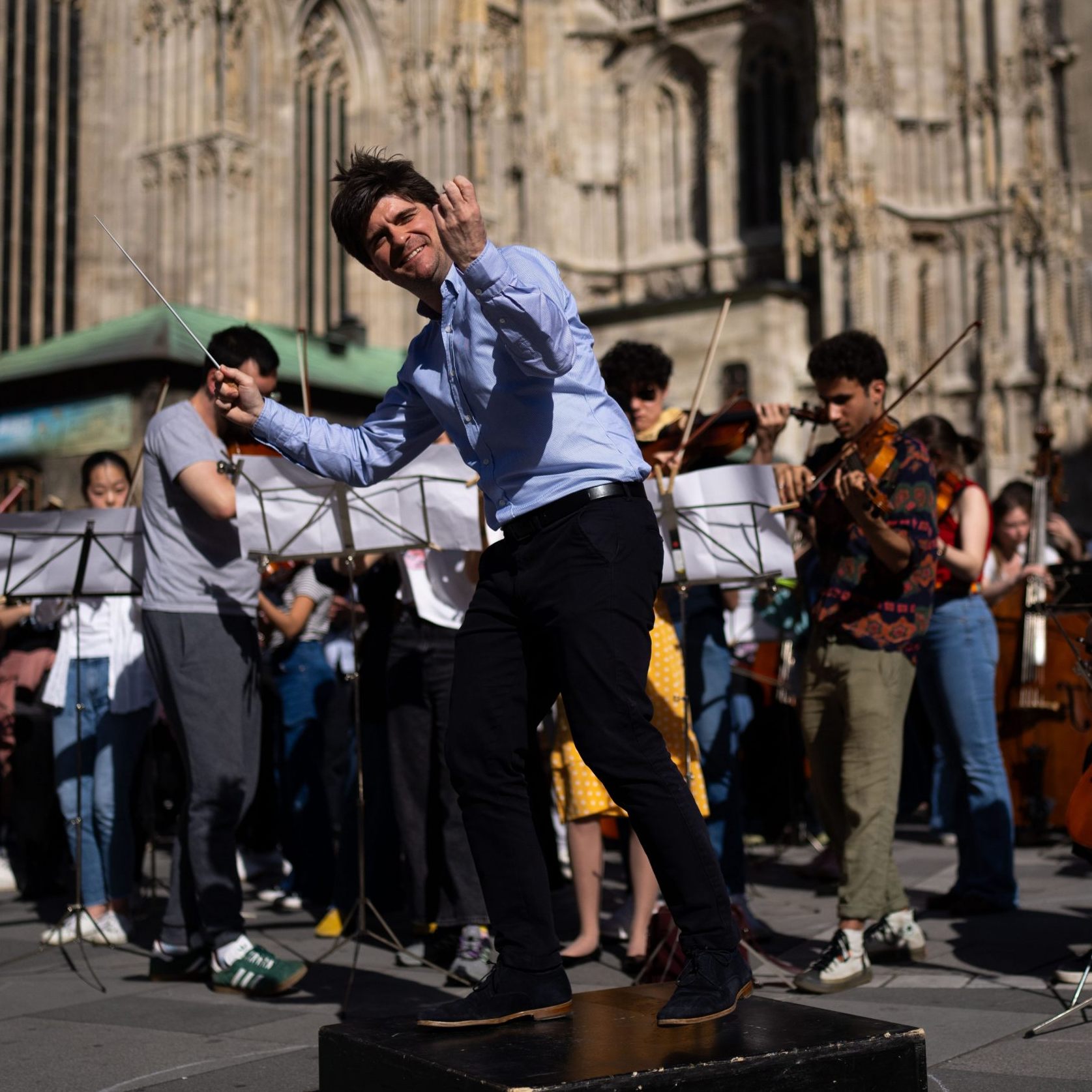 Am Dienstag fand ein Flashmob vor dem Wiener Stephansdom statt.