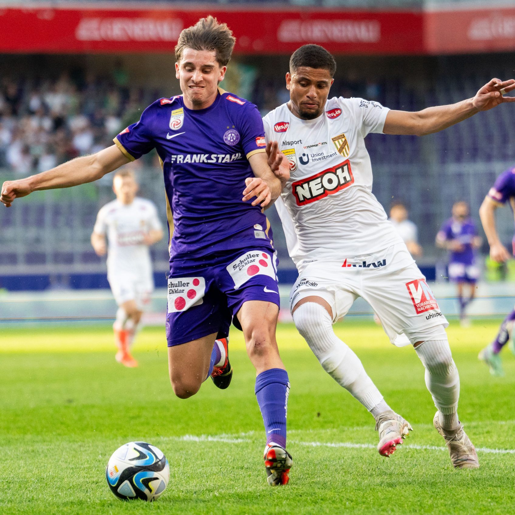 Unentschieden bei Spiel Wiener Austria gegen Austria Lustenau.