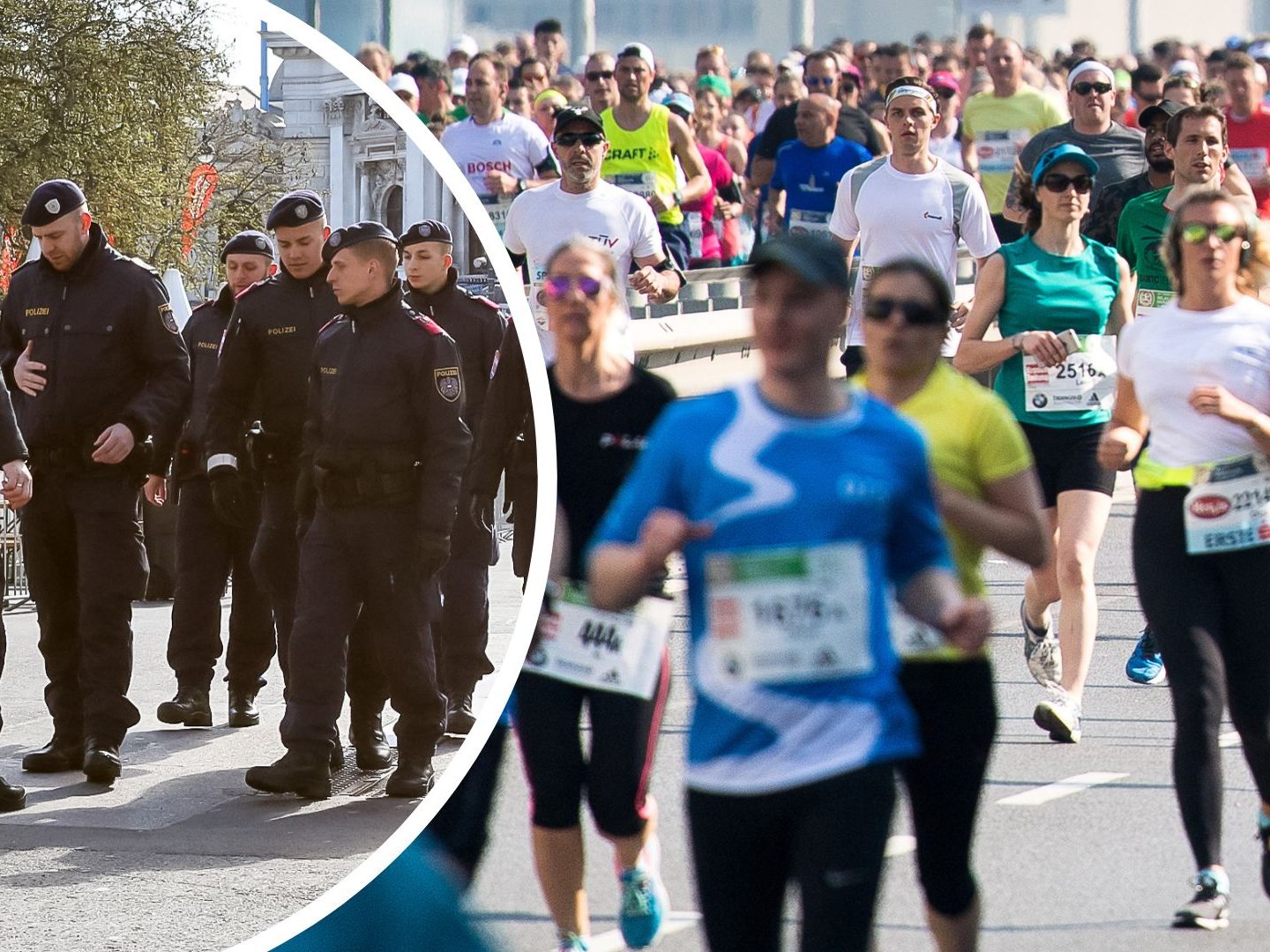 Die Polizei steht beim Vienna City Marathon im Großeinsatz. Die Polizei steht beim Vienna City Marathon im Großeinsatz.