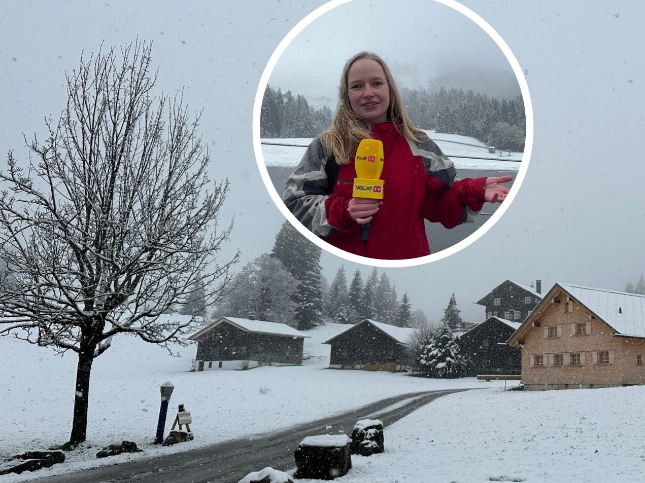 Am Bödele gibt es Neuschnee, in den Tälern regnet es. Am Bödele gibt es Neuschnee, in den Tälern regnet es.