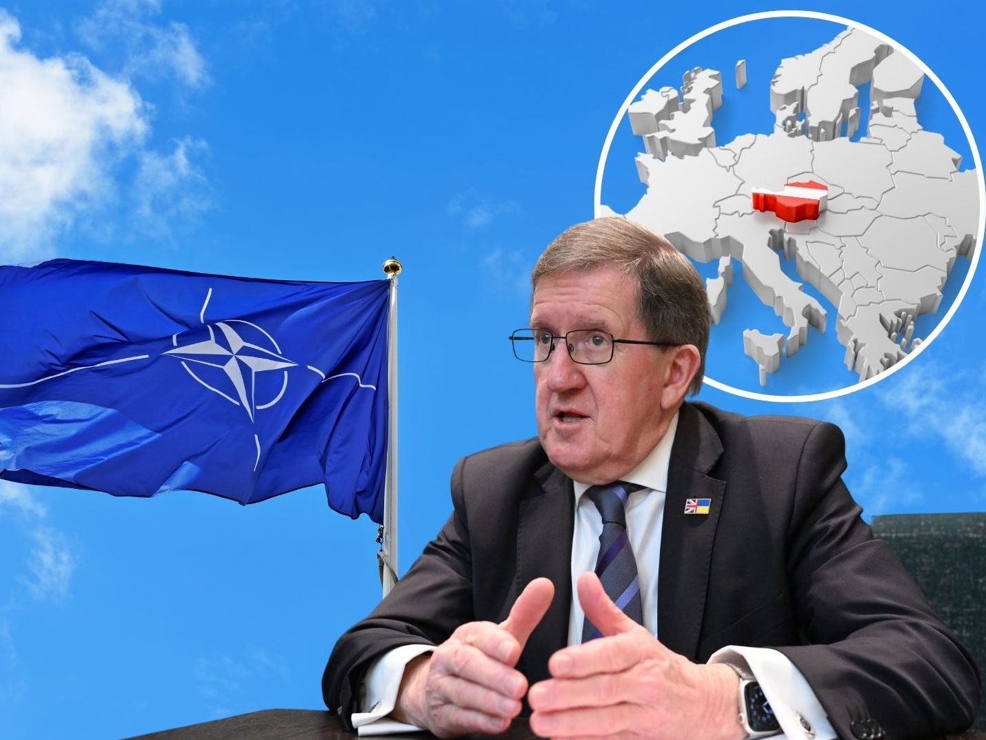 George Robertson im Gespräch über Österreich, die momentane Situation in der Welt und die NATO. George Robertson im Gespräch über Österreich, die momentane Situation in der Welt und die NATO.