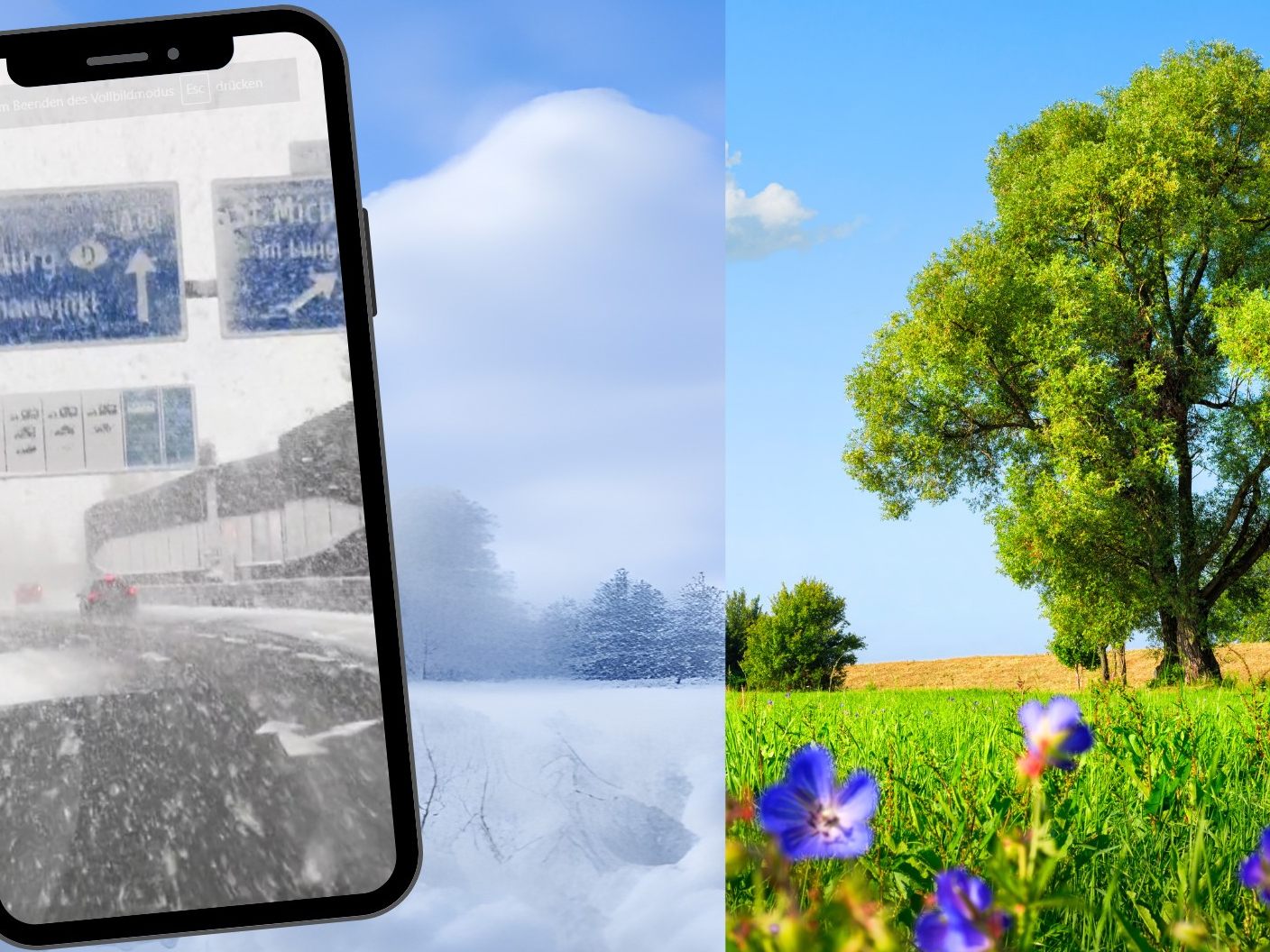 Konnte man letzte Woche noch baden, heißt's jetzt Schneeschaufeln!