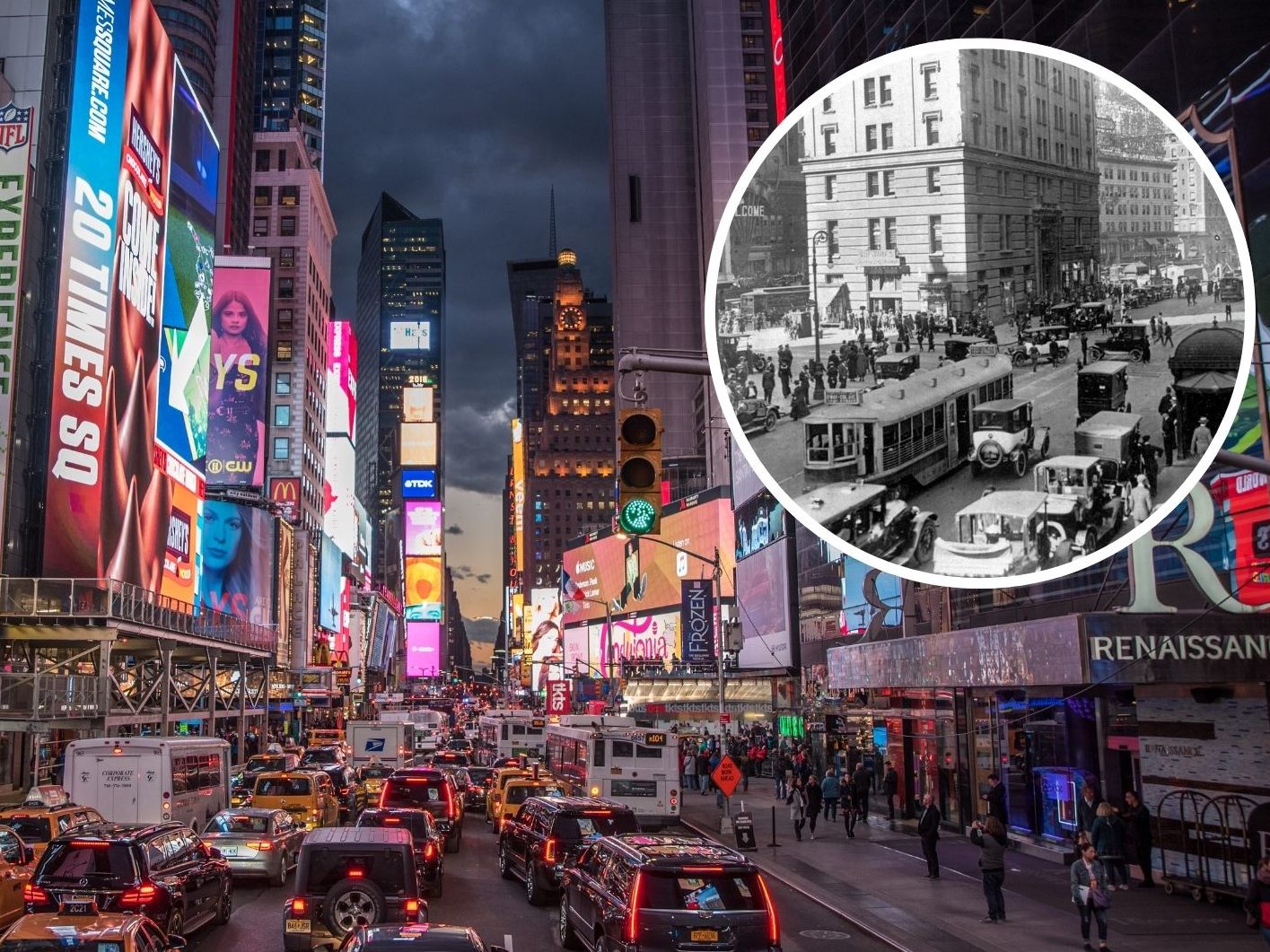 Der Times Square hat sich seit 1904 ziemlich verändert. Der Times Square hat sich seit 1904 ziemlich verändert.