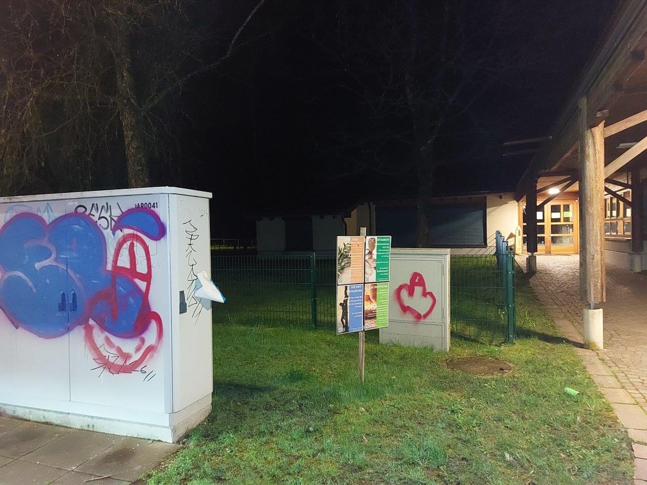 Betroffen von den Graffiti-Aktionen war auch ein Kindergarten.