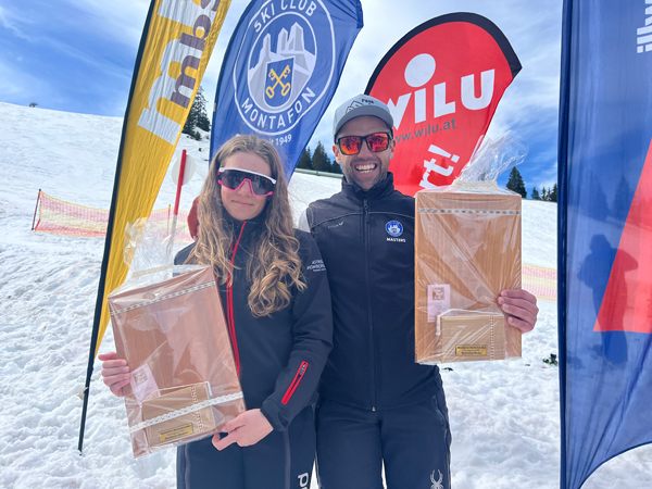 Montafoner Meister 2023/24: Reinhard Juen aus Tschagguns und Leni Sander aus Schruns