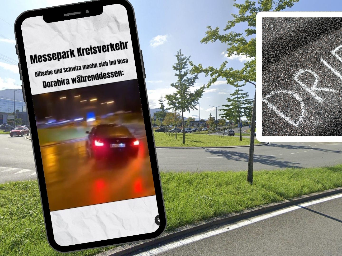 Drift um den Messepark-Kreisverkehr Drift um den Messepark-Kreisverkehr