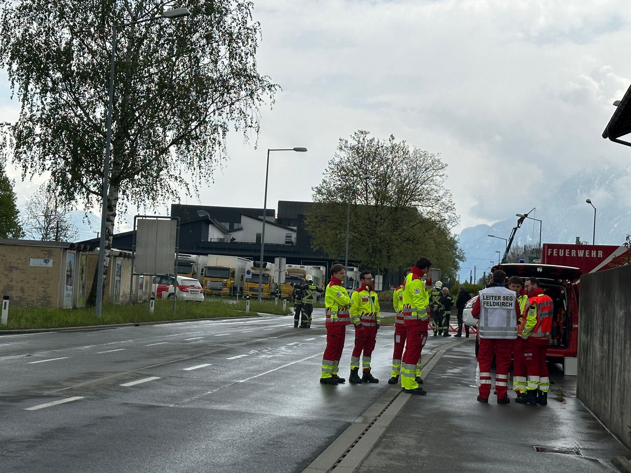 Gas-Alarm in Frastanz- Einsatzkräfte sind vor Ort.