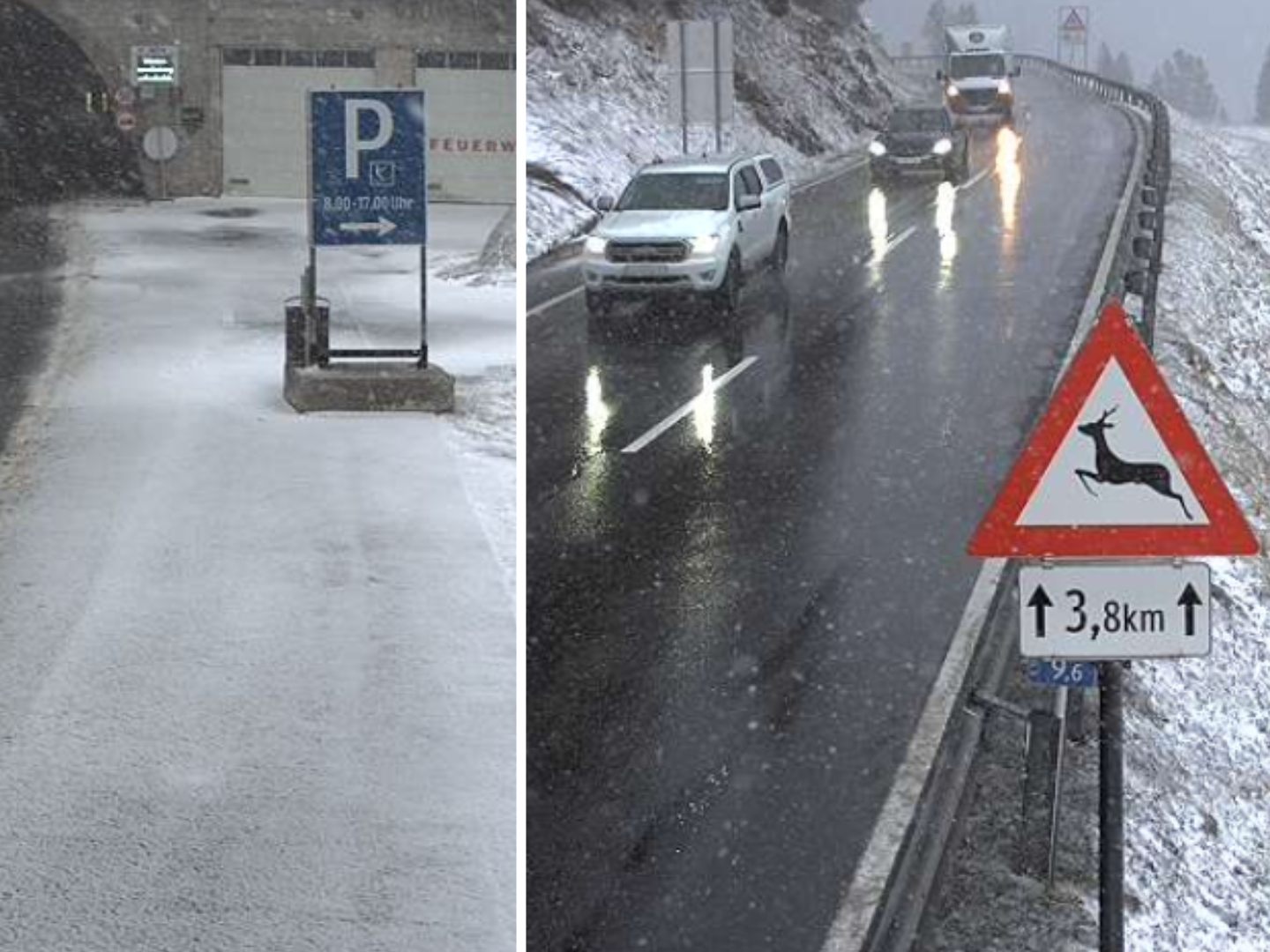 Vorsicht: Es liegt Schnee.