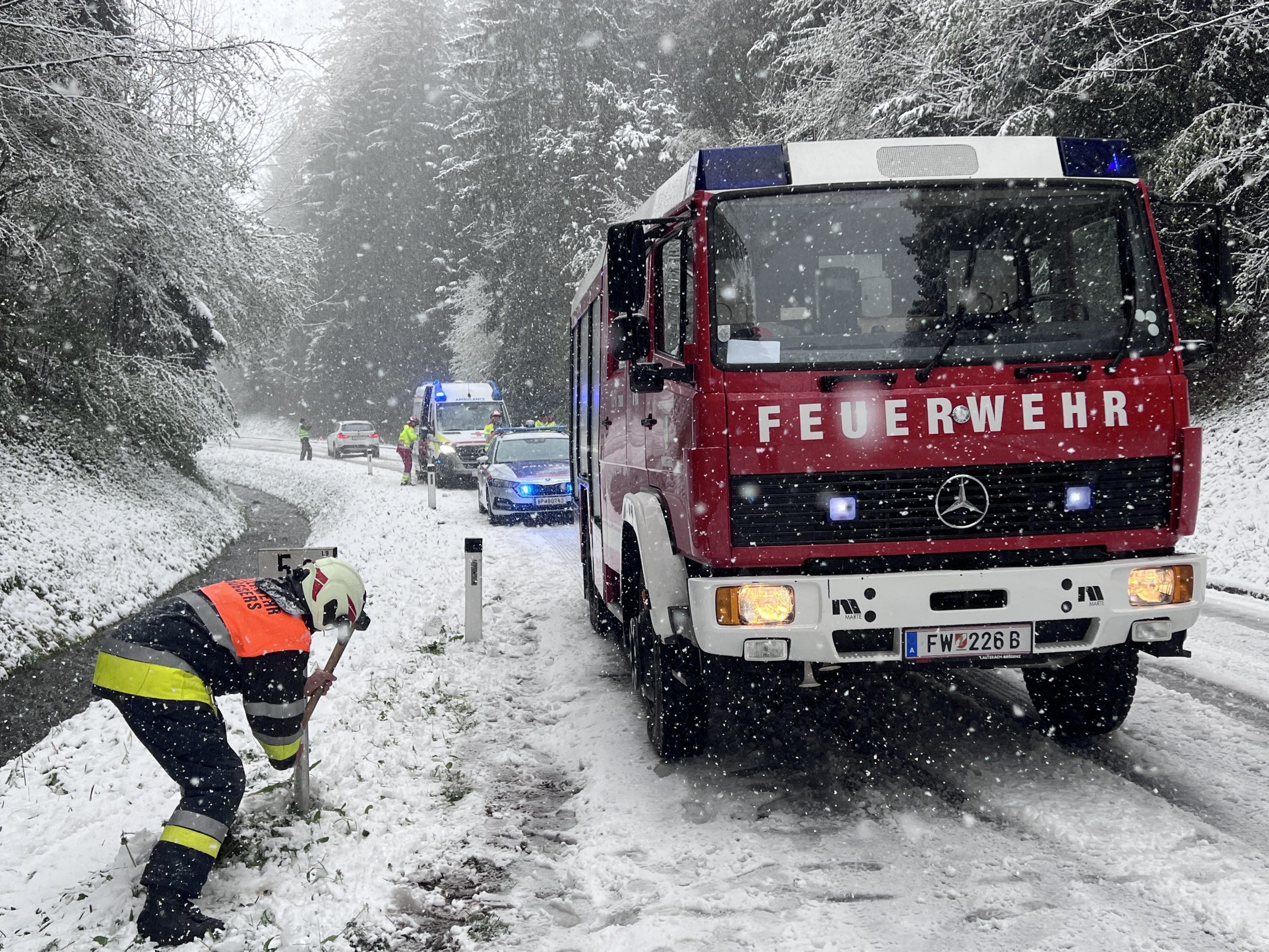 Die Feuerwehr Möggers wurde am Mittwochnachmittag zu einem Unfall gerufen.