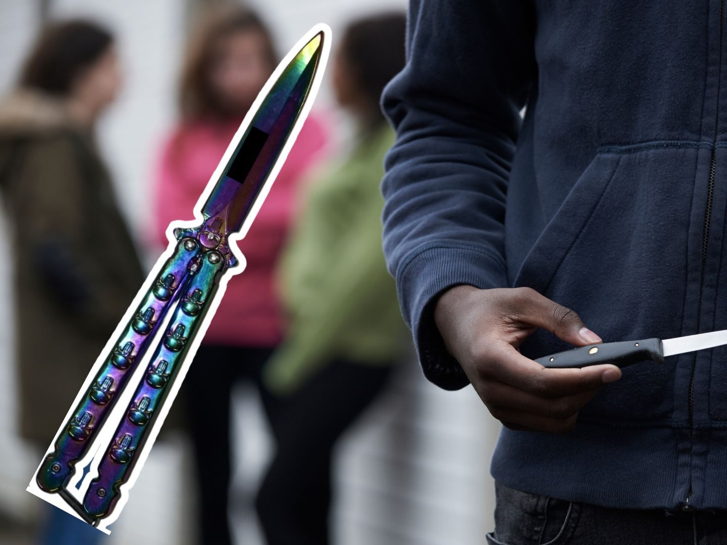 Zwei Burschen bedrohten fünf Gleichaltrige mit einem Butterfly-Messer.