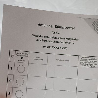 Muster eines amtlichen Stimmzettels.