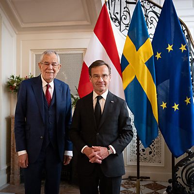 Bundespräsident Van der Bellen bei Schwedens Premier Kristersson.