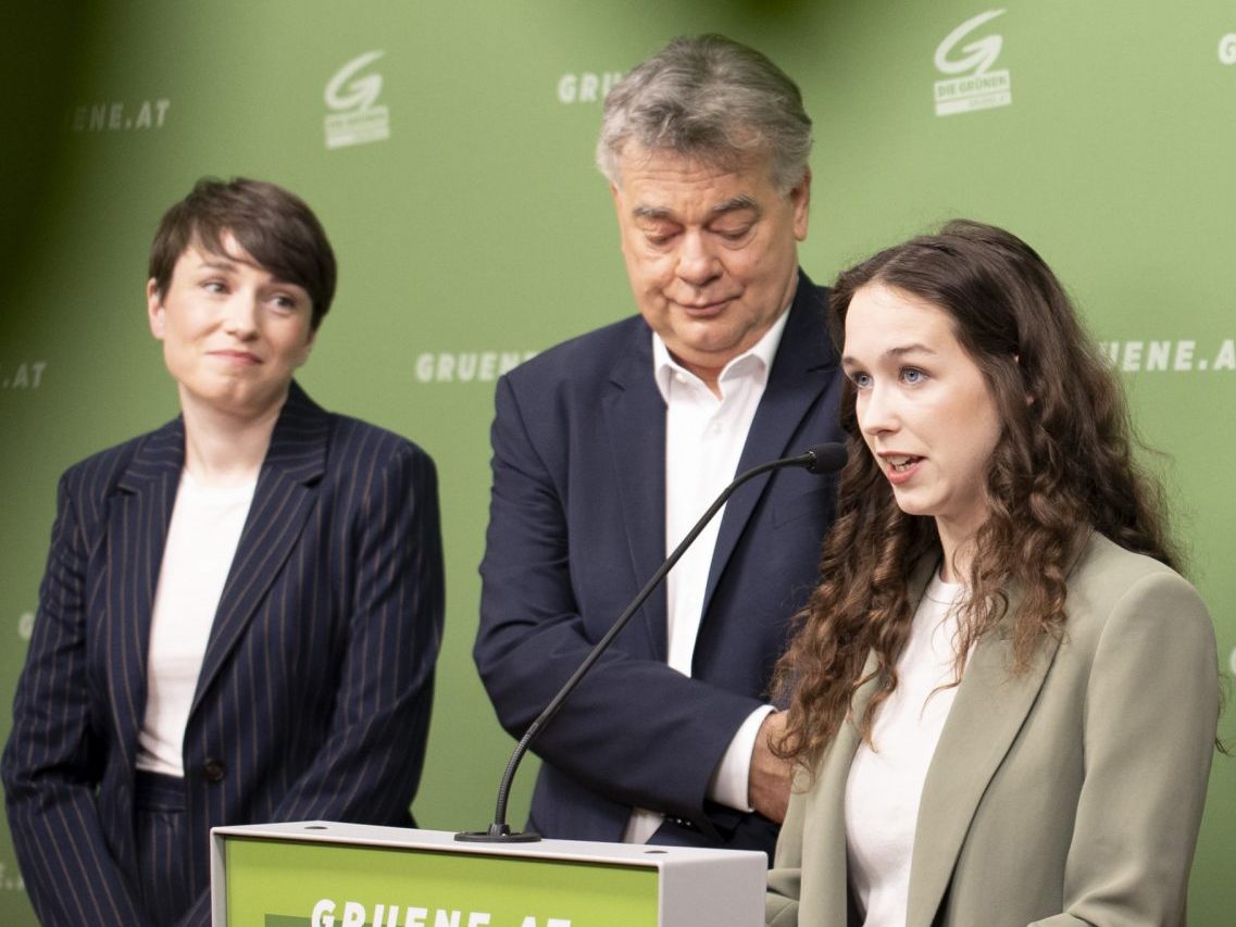 Vizekanzler Werner Kogler (Grüne) und Spitzenkandidatin Lena Schilling (Grüne). Vizekanzler Werner Kogler (Grüne) und Spitzenkandidatin Lena Schilling (Grüne).