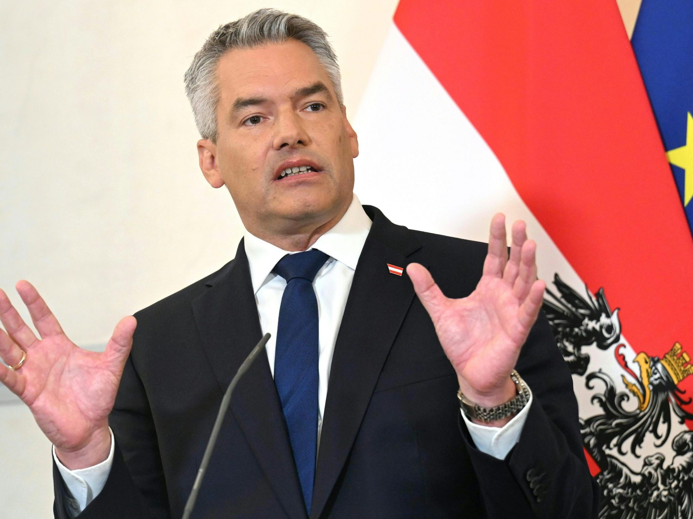 Nehammer ruft zum Wählen auf. Nehammer ruft zum Wählen auf.