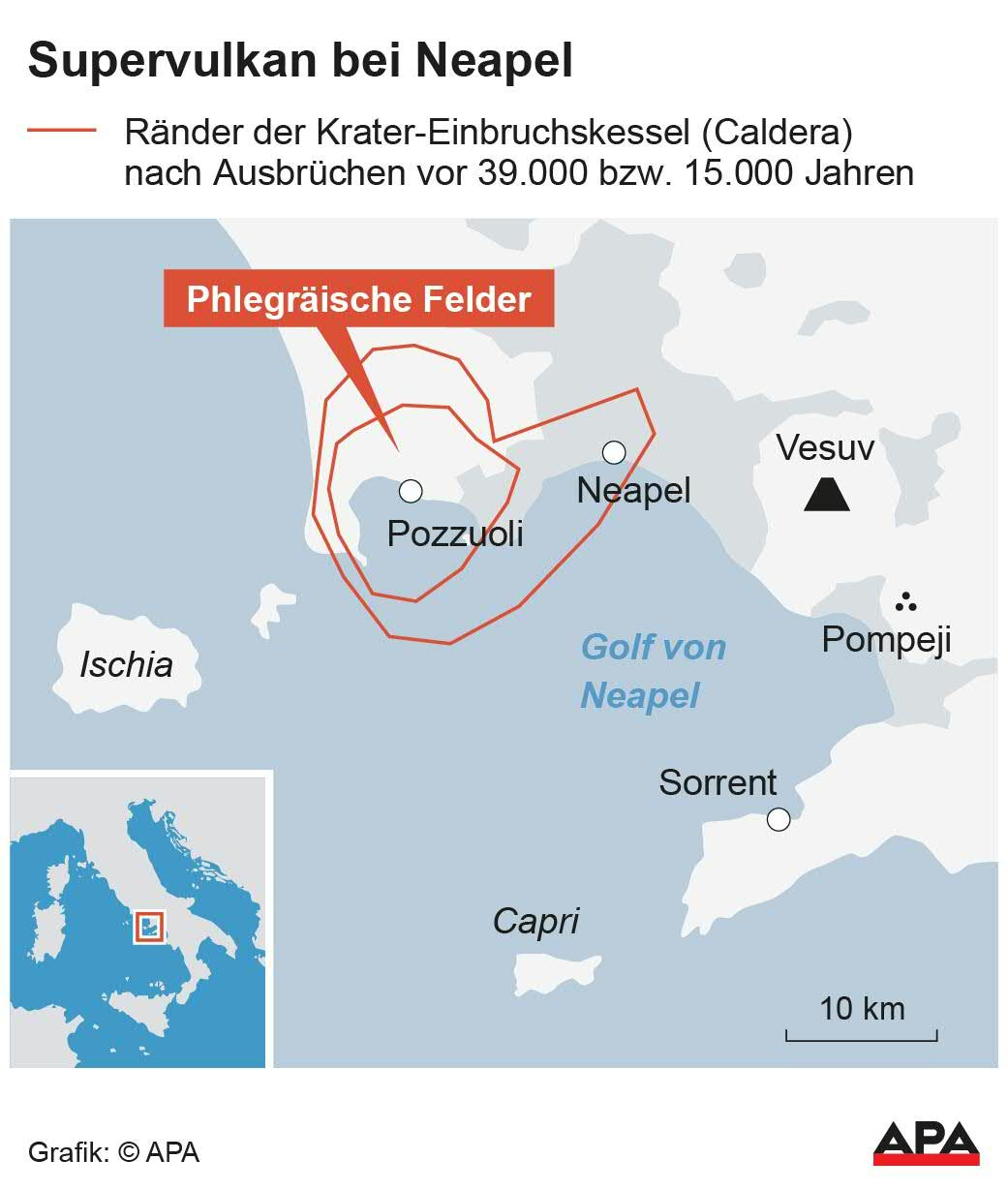 Karte Neapel, Phlegrische Felder, Vesuv; Die Auslieferung der APA-Grafiken als Embed-Code ist ausschlie§lich Kunden mit einer gltigen Vereinbarung fr Grafik-Pauschalierung vorbehalten. Dabei inkludiert sind automatisierte Schrift- und Farbanpassungen an die jeweilige CI. Fr weitere Informationen wenden Sie sich bitte an unser Grafik-Team unter grafik@apa.at. GRAFIK 1497-23, 88 x 104 mm Karte Neapel, Phlegrische Felder, Vesuv; Die Auslieferung der APA-Grafiken als Embed-Code ist ausschlie§lich Kunden mit einer gltigen Vereinbarung fr Grafik-Pauschalierung vorbehalten. Dabei inkludiert sind automatisierte Schrift- und Farbanpassungen an die jeweilige CI. Fr weitere Informationen wenden Sie sich bitte an unser Grafik-Team unter grafik@apa.at. GRAFIK 1497-23, 88 x 104 mm