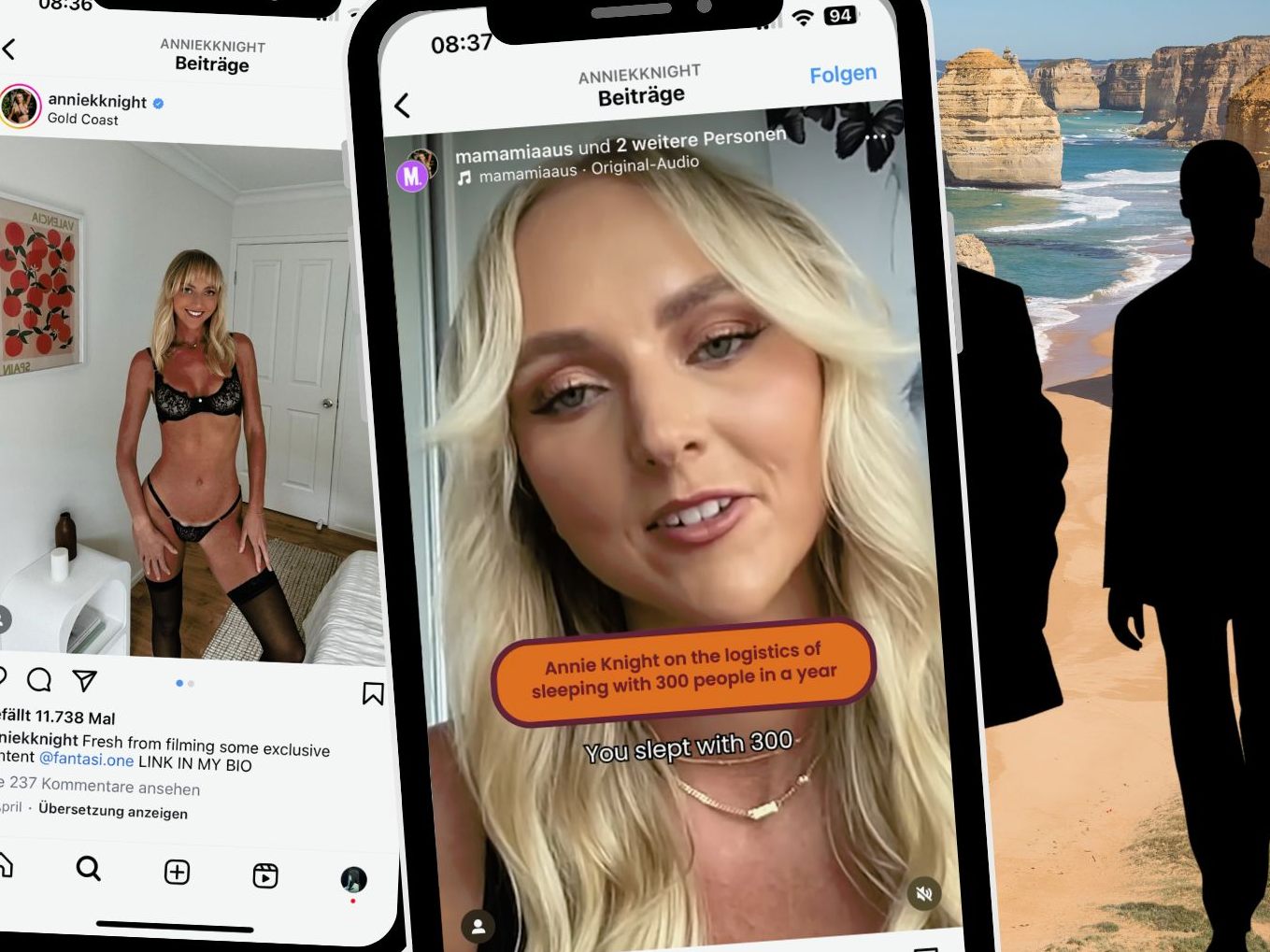 Das australische OnlyFans-Model Annabelle Knight, besser bekannt als Annie, hat sich ein ehrgeiziges Vorhaben gesetzt: Sie möchte innerhalb eines Jahres mit 365 Männern schlafen. Unterstützung erhält sie dabei von ihrer Mutter. Das australische OnlyFans-Model Annabelle Knight, besser bekannt als Annie, hat sich ein ehrgeiziges Vorhaben gesetzt: Sie möchte innerhalb eines Jahres mit 365 Männern schlafen. Unterstützung erhält sie dabei von ihrer Mutter.