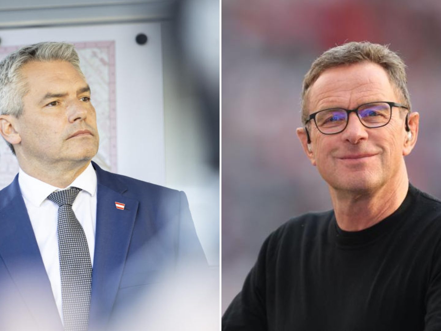 Fußball: Kanzler Nehammer sprach mit Rangnick über die Stadionmisere. Fußball: Kanzler Nehammer sprach mit Rangnick über die Stadionmisere.