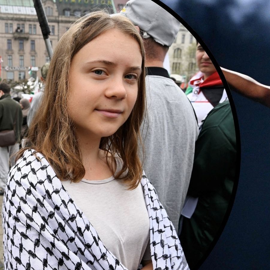 Greta Thunberg demonstrierte vor dem Auftritt von Israel beim Eurovision Song Contest.