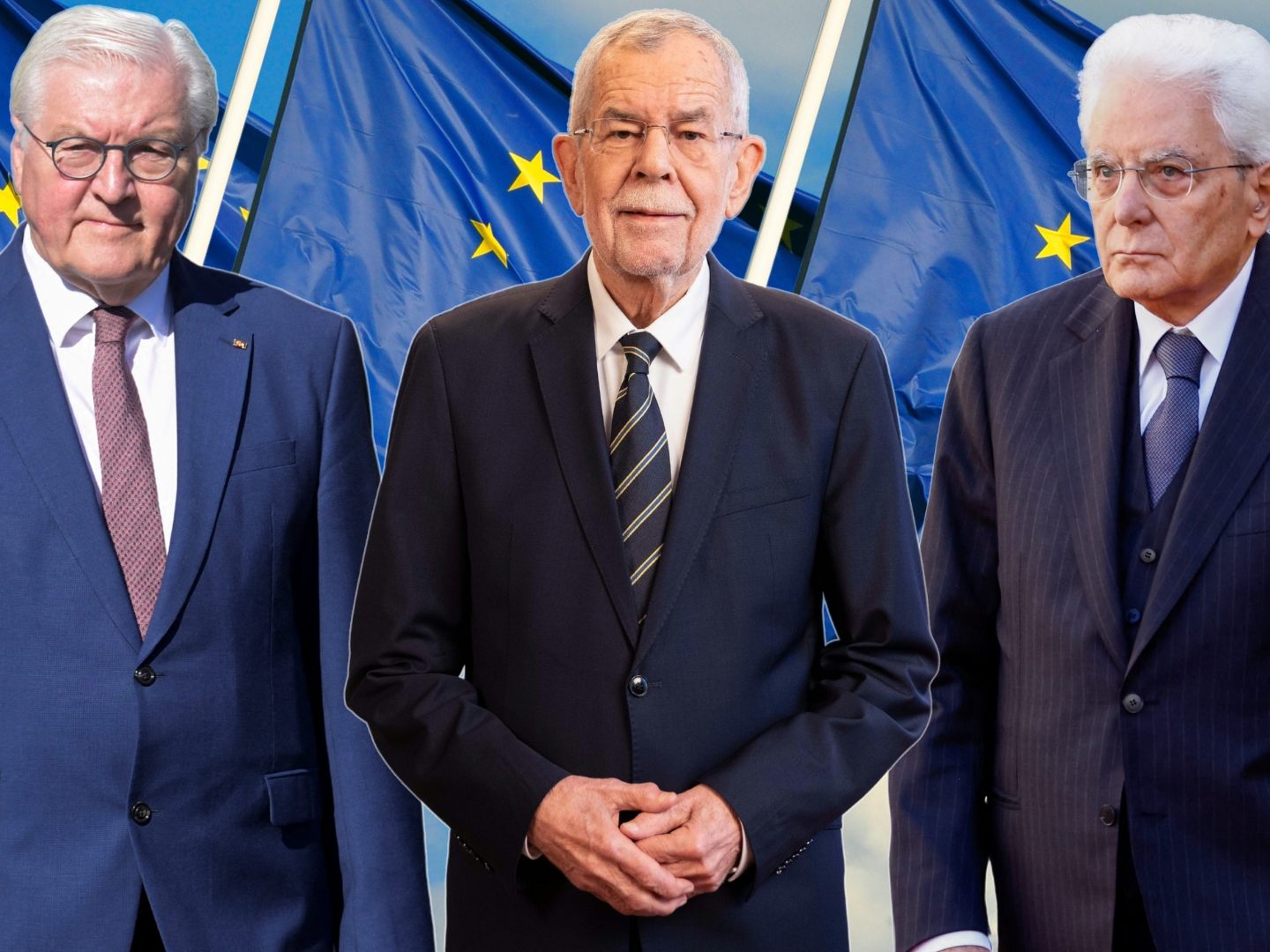 Frank-Walter Steinmeier, Alexander Van der Bellen und Sergio Mattarella (v.l.n.r.) rufen gemeinsam zur Teilnahme an der Europawahl auf. Frank-Walter Steinmeier, Alexander Van der Bellen und Sergio Mattarella (v.l.n.r.) rufen gemeinsam zur Teilnahme an der Europawahl auf.