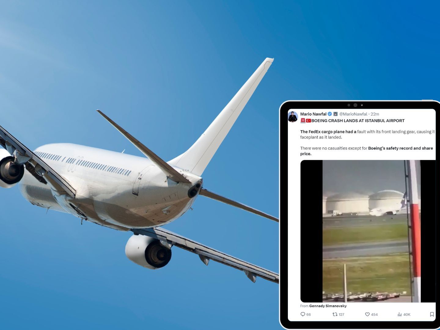 FedEx Boeing landete in Istanbul auf Rumpf FedEx Boeing landete in Istanbul auf Rumpf