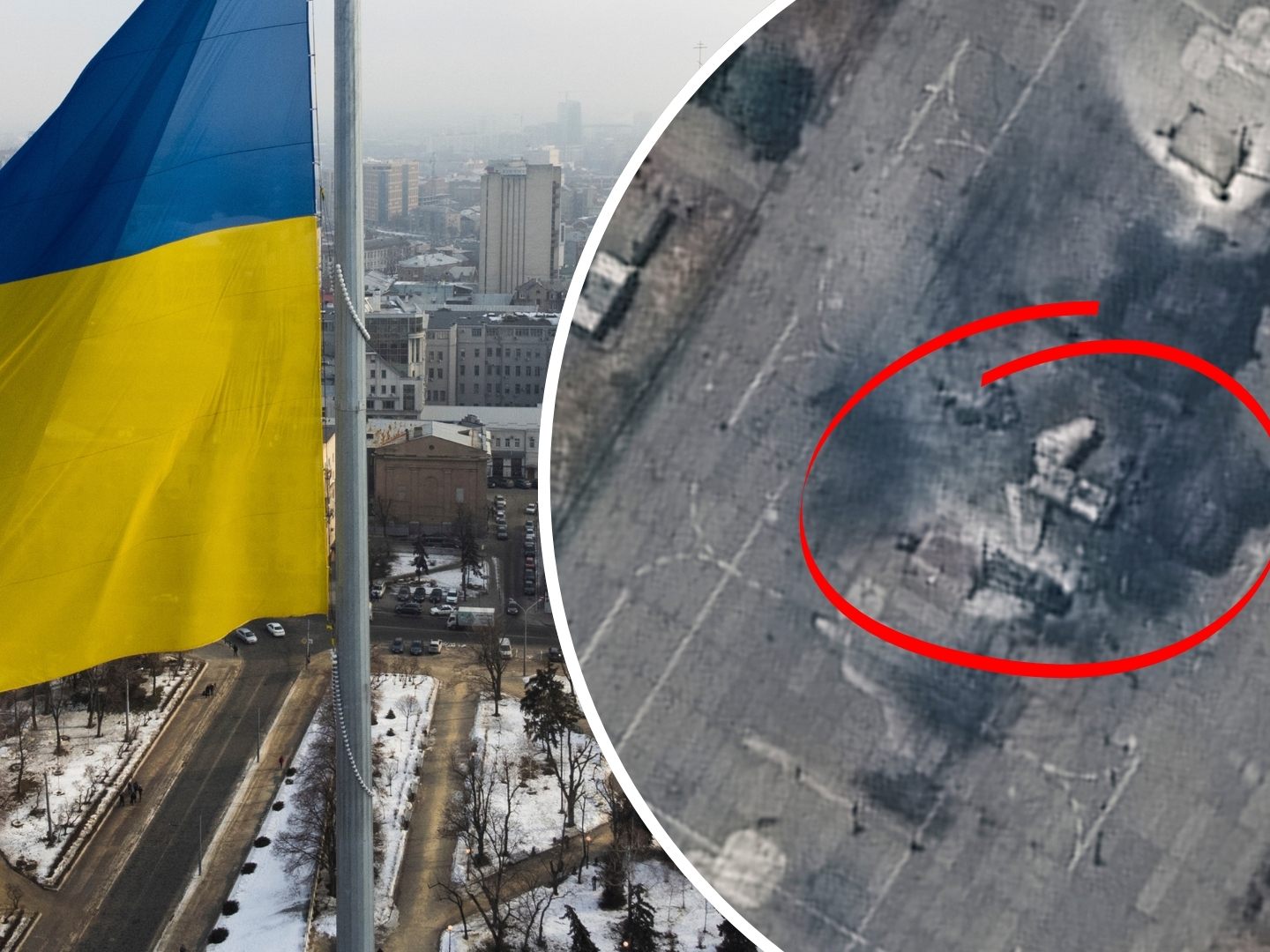 Satellitenbilder sollen die zerstörten russischen Kampfjets (r.) auf der Krim zeigen. Satellitenbilder sollen die zerstörten russischen Kampfjets (r.) auf der Krim zeigen.