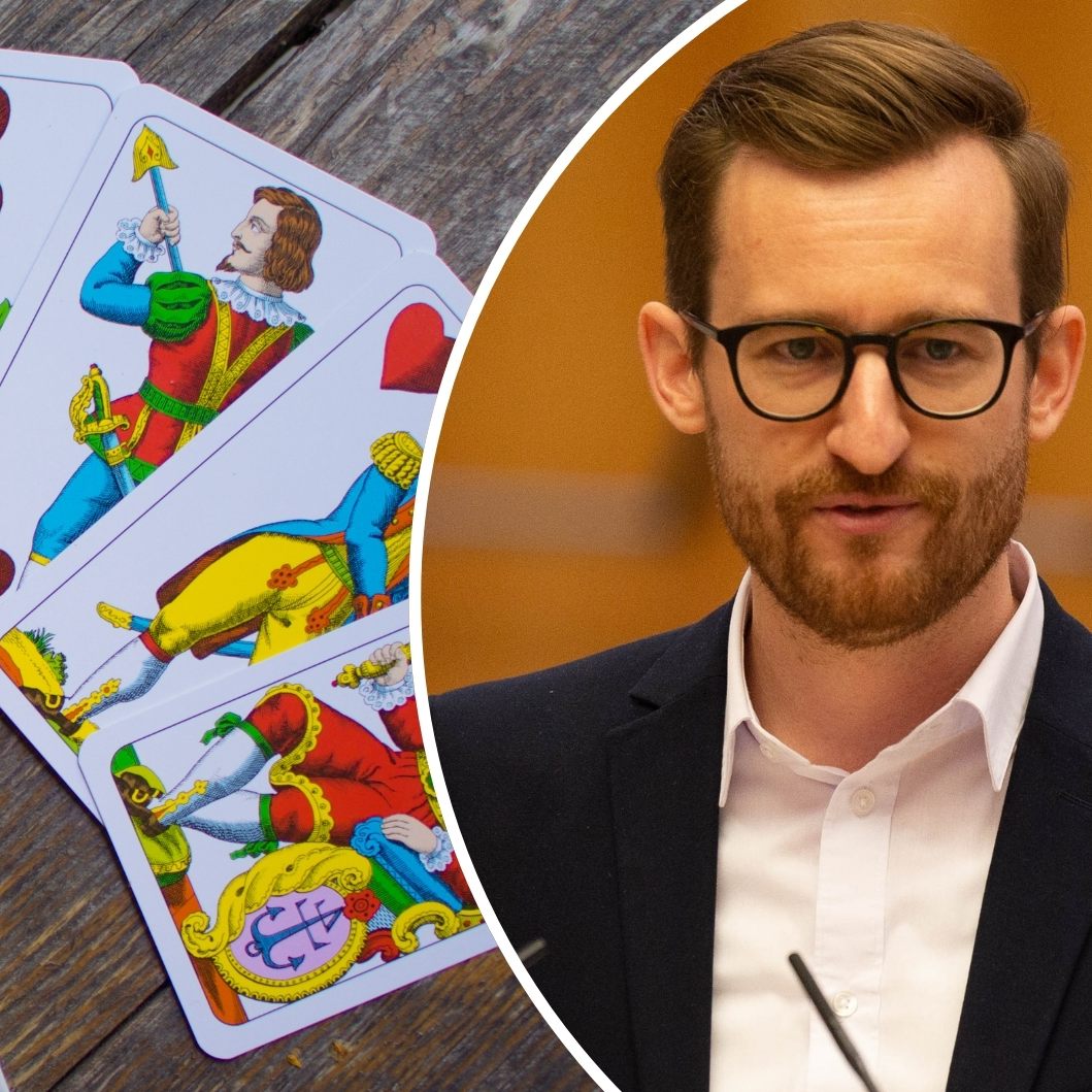 Mit der Forderung nach "Jassen auf Krankenschein" für Senioren machen die Vorarlberger NEOS im Landtagswahlkampf auf sich aufmerksam.