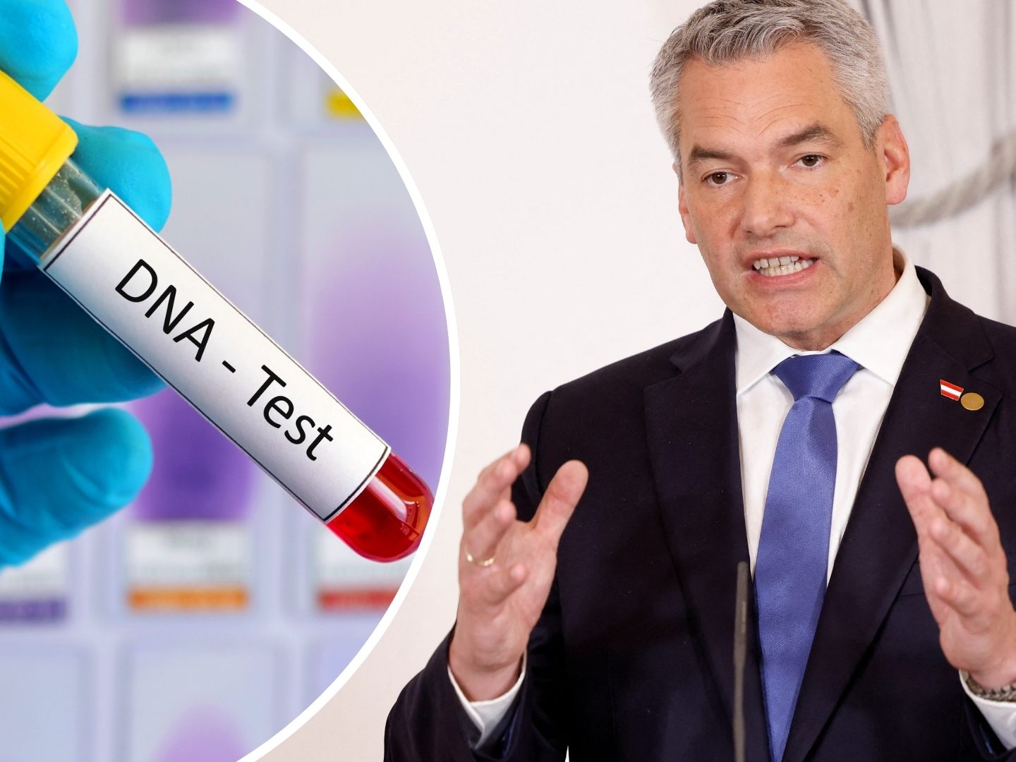 Nehammer (r.) will Familiennachzug mit DNA-Tests eindämmen.