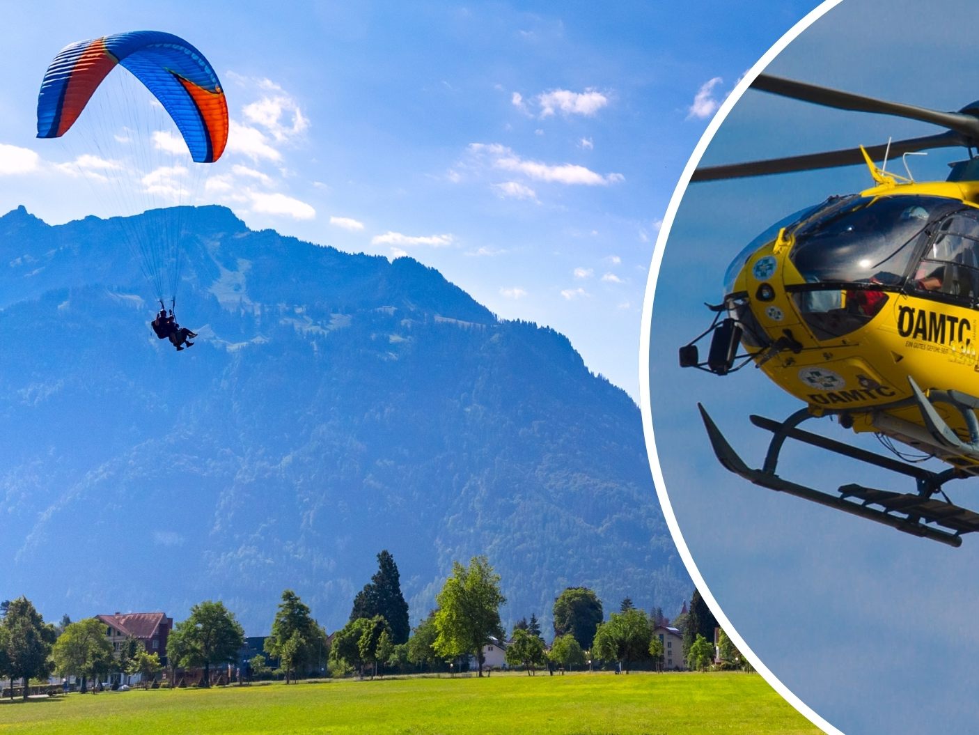 Beide verunfallten Gleitschirmpiloten wurden mit dem "C8" geborgen. (Symbolbild) Beide verunfallten Gleitschirmpiloten wurden mit dem "C8" geborgen. (Symbolbild)