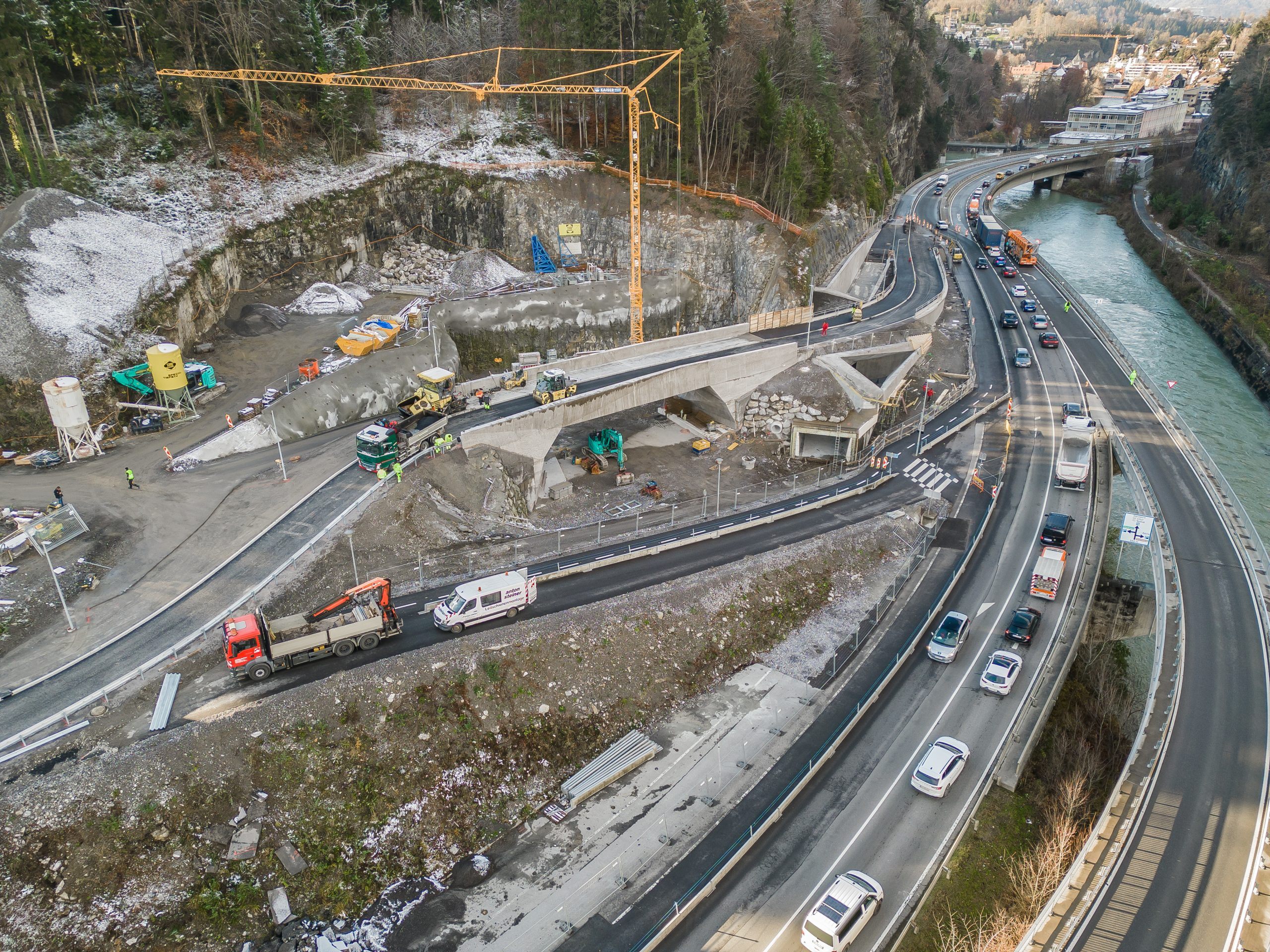 Beim Stadttunnel in Feldkirch wurde ein temporärer Baustopp notwendig.