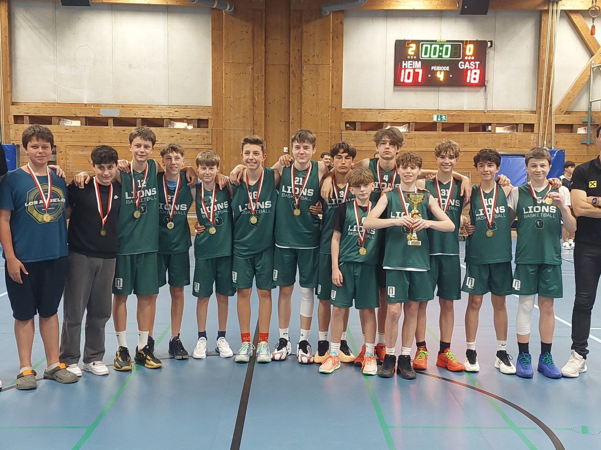 Die Nachwuchs-Lions der U14 jubelten kürzlich über ihren Landesmeistertitel.
