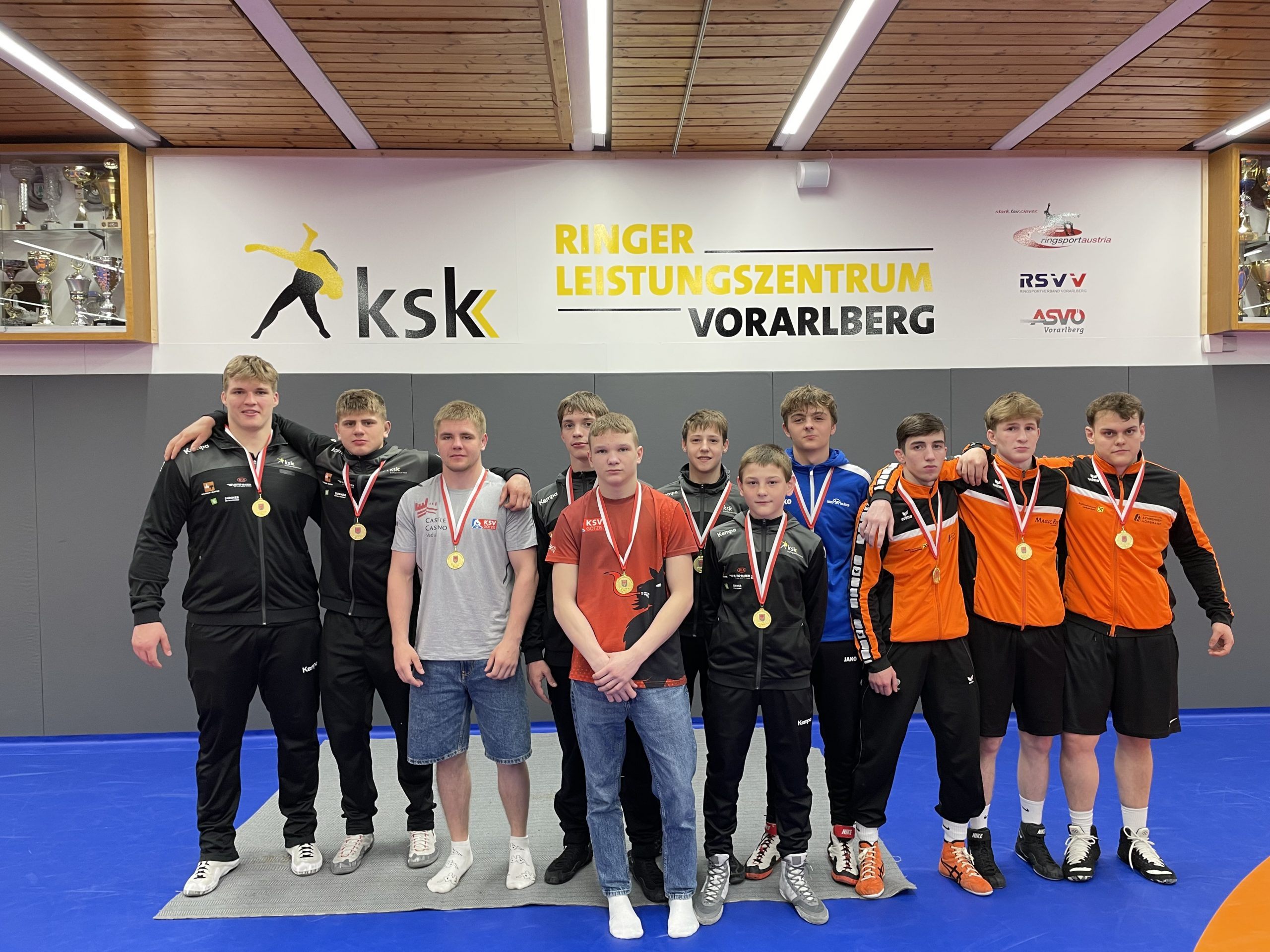 Alle U-20-Landesmeister im Greco in Klaus. Alle U-20-Landesmeister im Greco in Klaus.