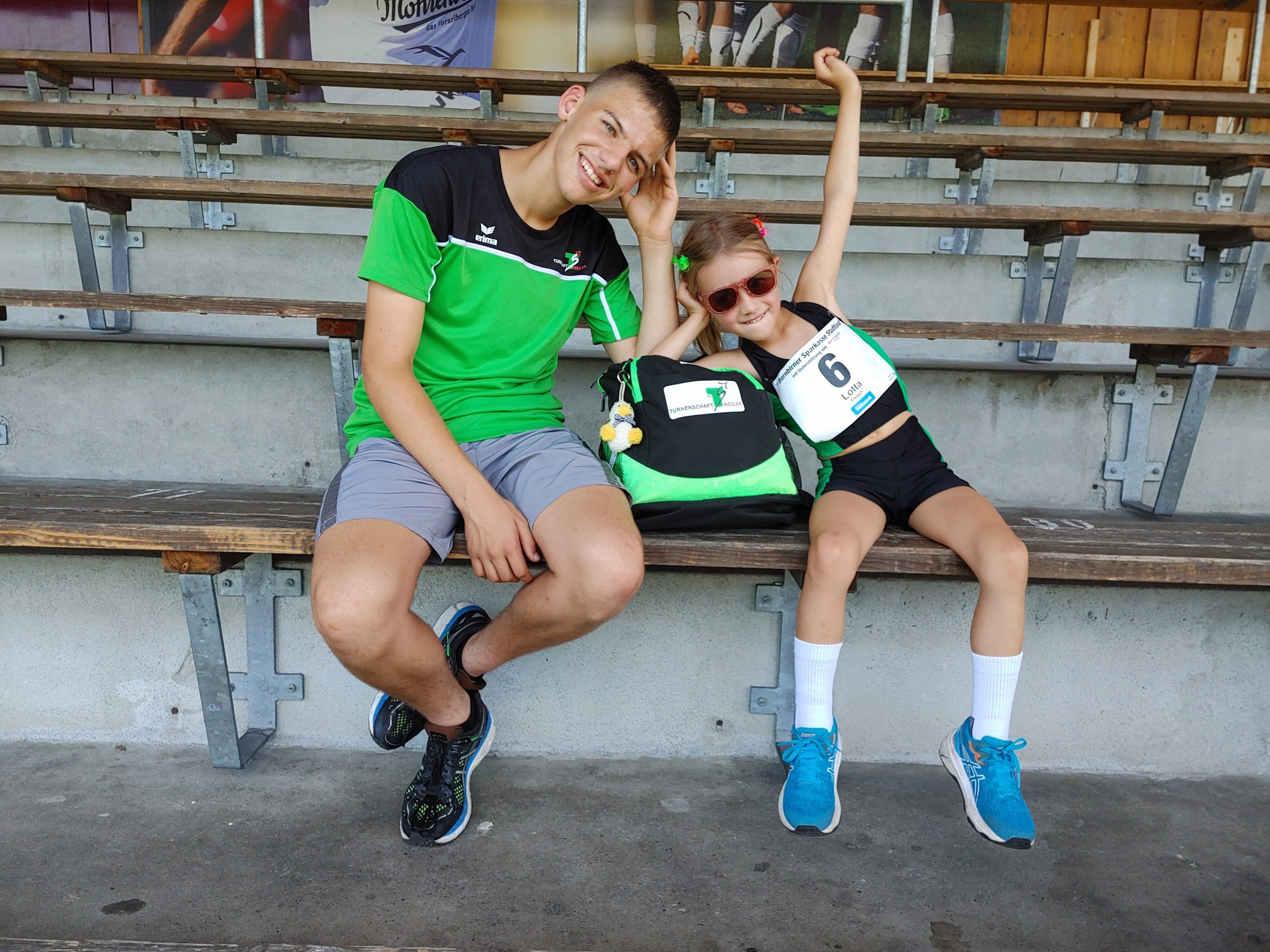 Alex und Lotta beim Stadtlauf Dornbirn.