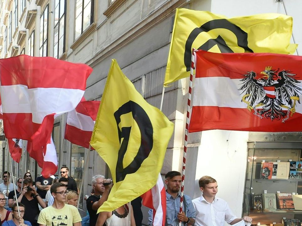 Die Identitäre Bewegung demonstrierte in der Wiener Innenstadt.
