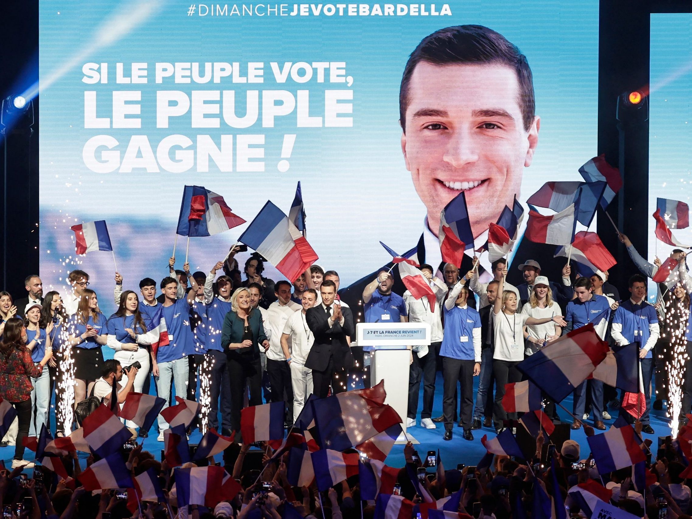 Die Le-Pen-Partei hat nach dem großen Erfolg bei der EU-Wahl nun eine Übermacht. Die Le-Pen-Partei hat nach dem großen Erfolg bei der EU-Wahl nun eine Übermacht.