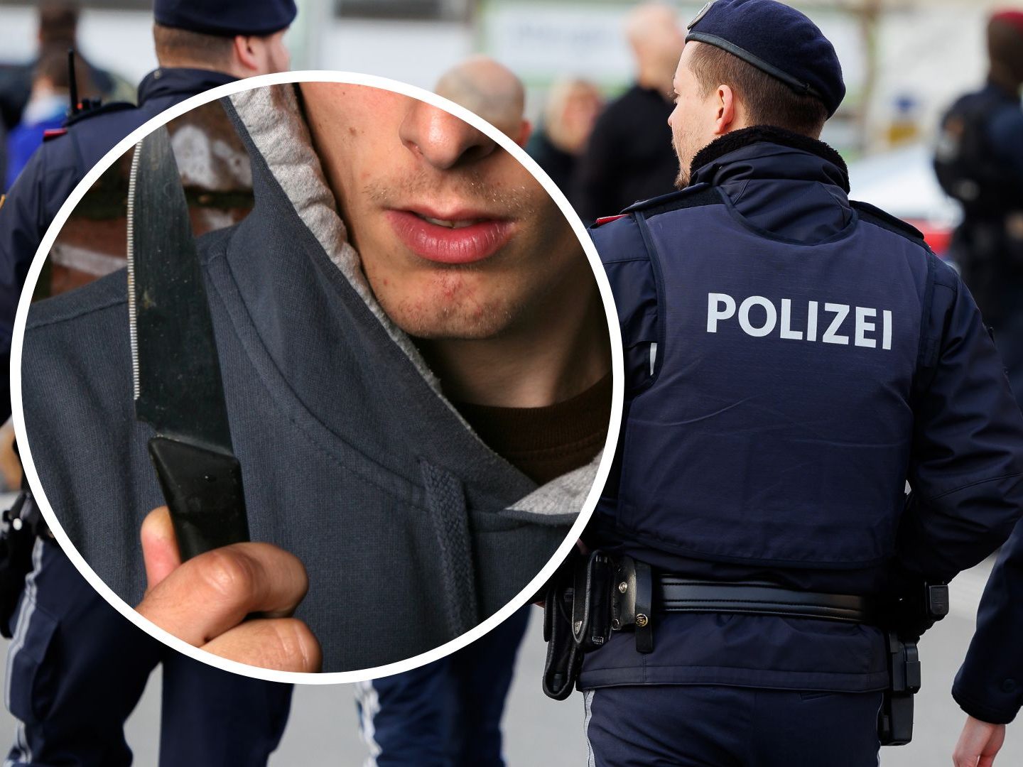 Polizeieinsatz nach Messerattacke am Keplerplatz in Wien-Favoriten.