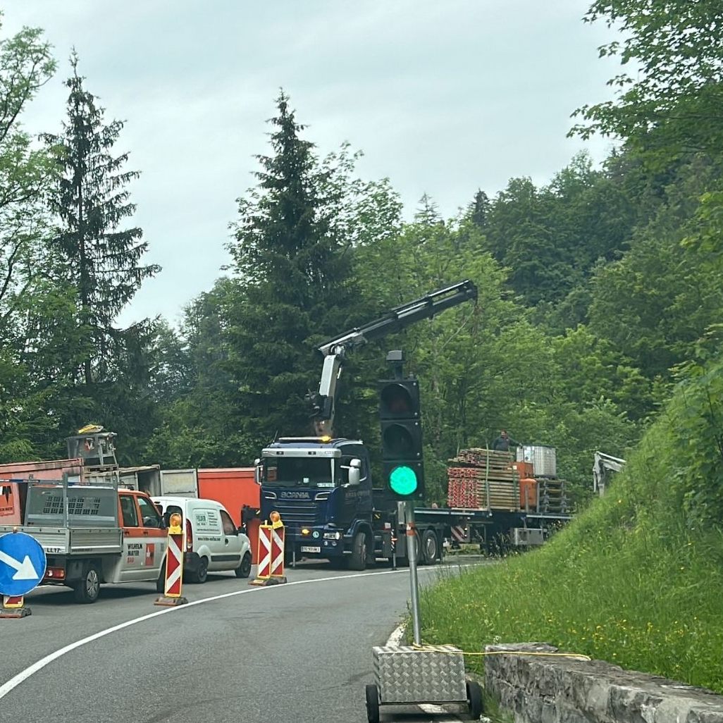 Beim Schwarzachtobel werden derzeit Arbeiten durchgeführt.