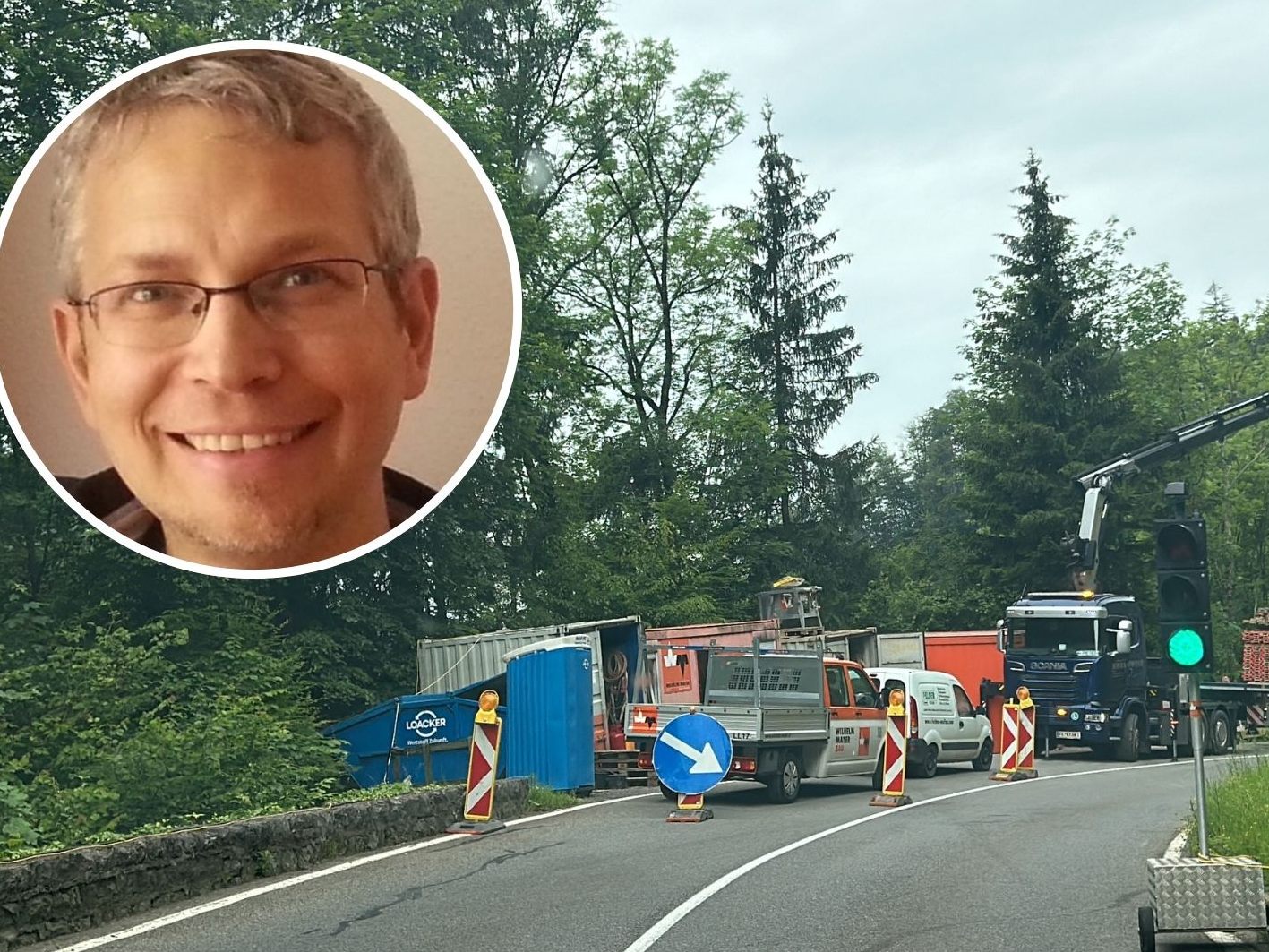 Beim Schwarzachtobel werden derzeit Arbeiten durchgeführt.
