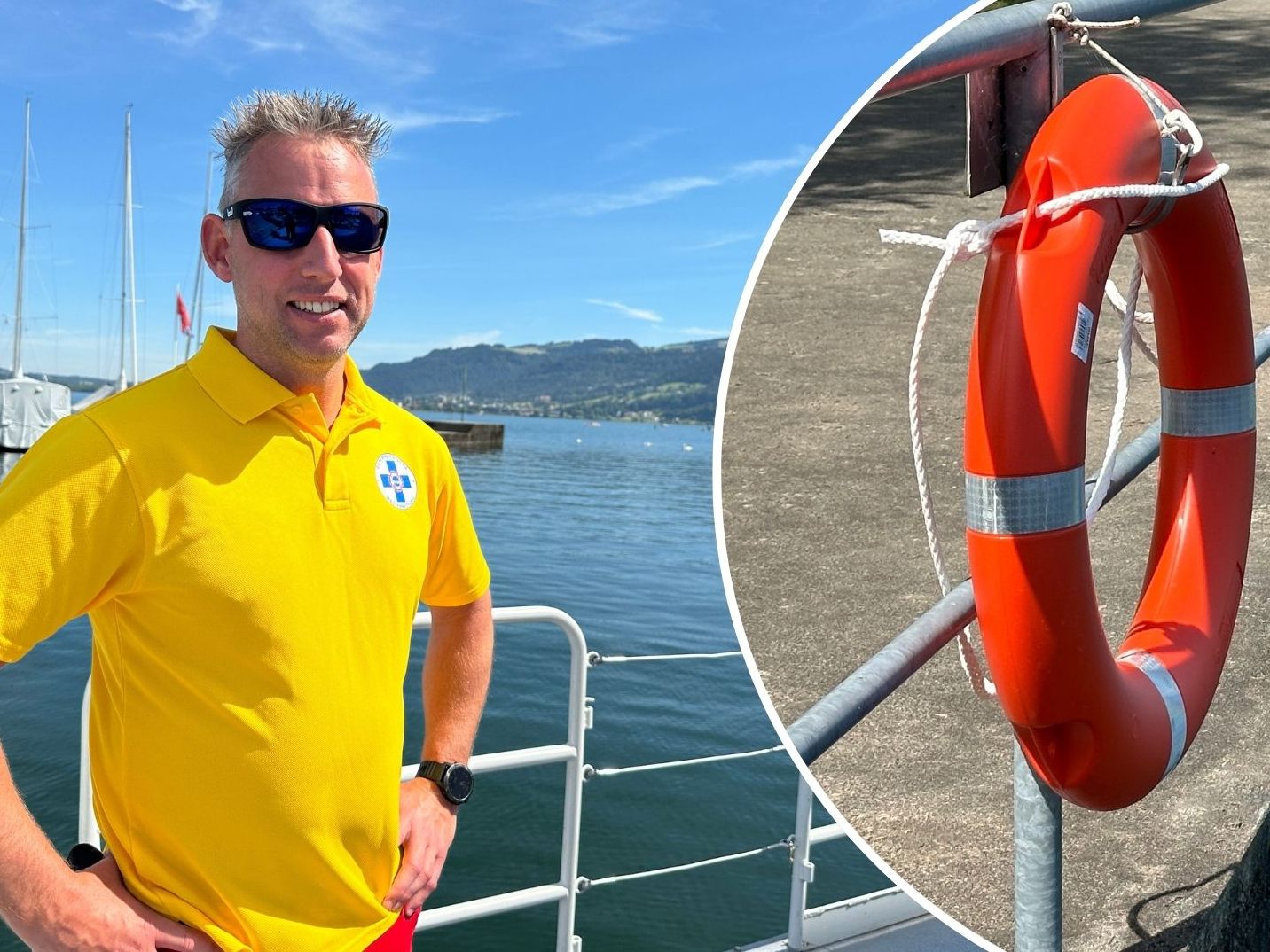 Wasserretter Manuel Winkel erklärt, worauf man beim Baden achten sollte.