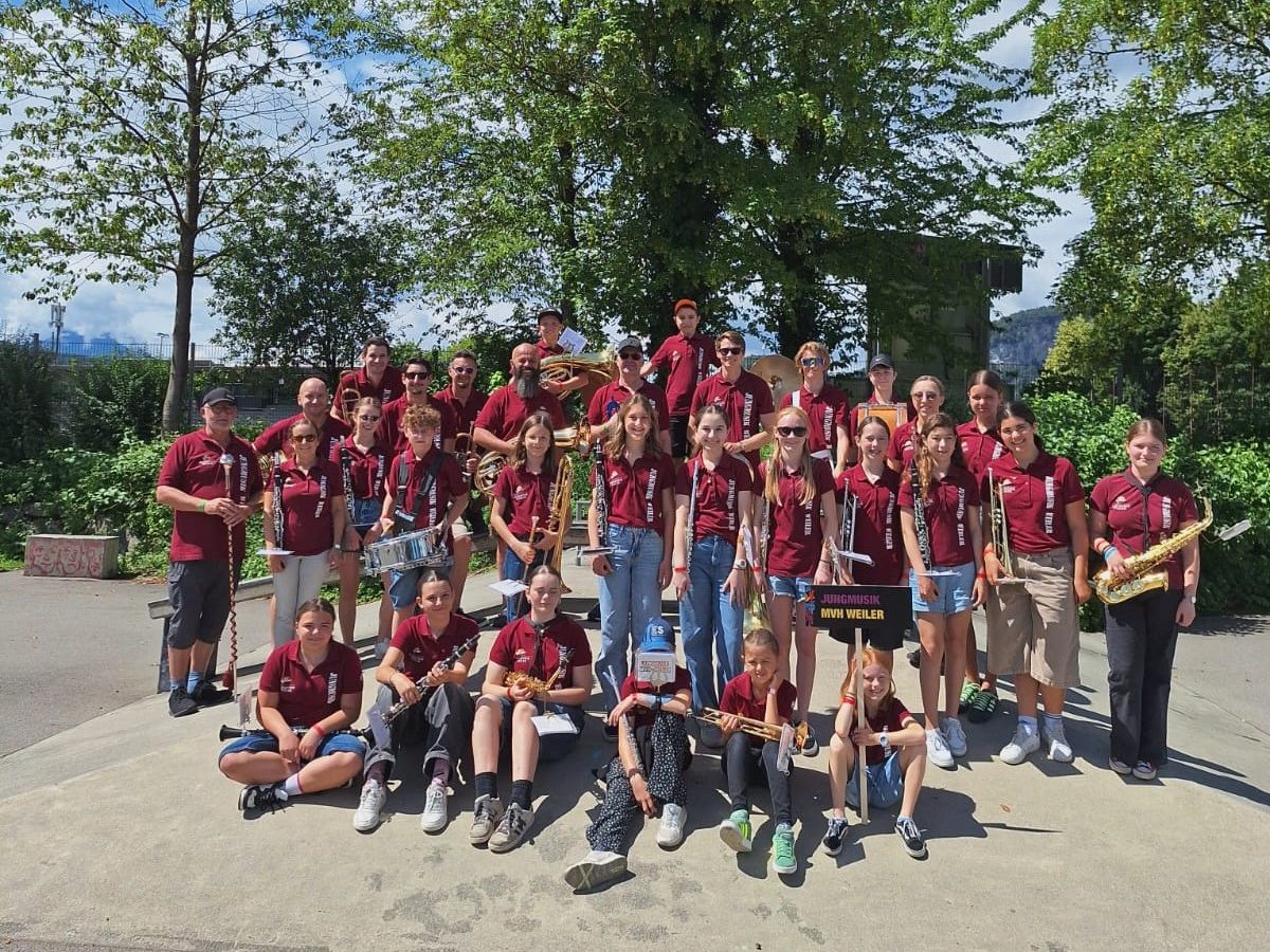 Jungmusik Weiler beim Jugendkapellentreffen in Götzis.