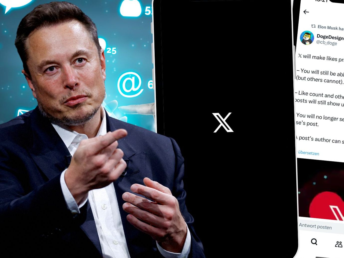 Bei Elon Musks Online-Plattform X wird künftig nicht mehr öffentlich zu sehen sein, wer welchen Beitrag mit einem "Like" versehen hat. Bei Elon Musks Online-Plattform X wird künftig nicht mehr öffentlich zu sehen sein, wer welchen Beitrag mit einem "Like" versehen hat.