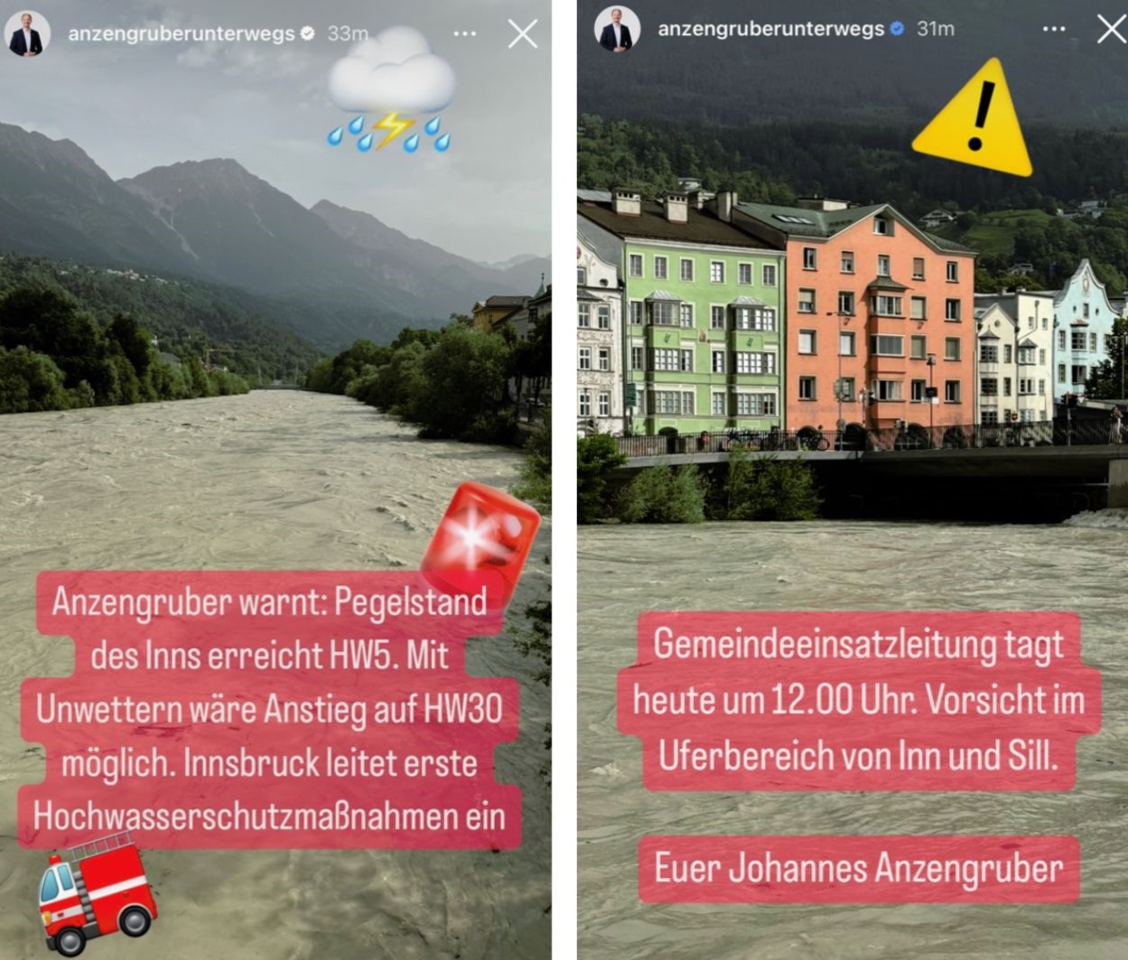 Johannes Anzengruber meldet sich auf Instagram zu Wort. 