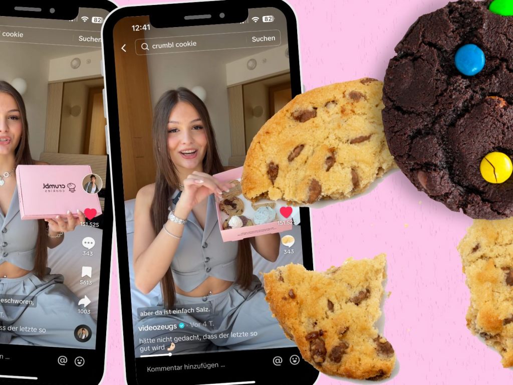 TikTokInfluencerin aus Deutschland probiert berühmte Crumble Cookies aus den USA Video des