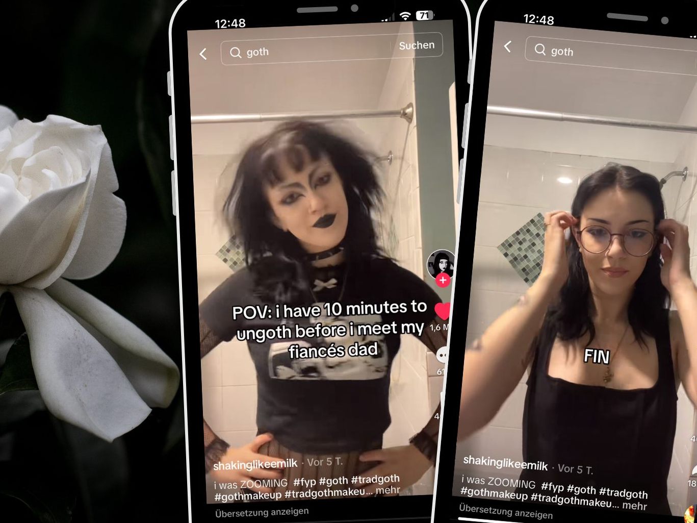 Goth-Frau überrascht Verlobten mit neuem Look