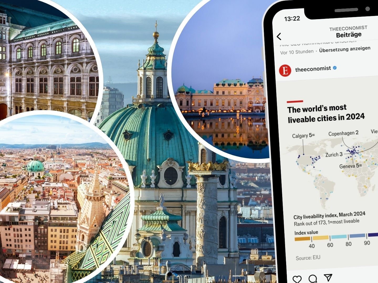 Die britische "Economist"-Gruppe hat Wien erneut zur lebenswertesten Stadt der Welt gekürt. Die britische "Economist"-Gruppe hat Wien erneut zur lebenswertesten Stadt der Welt gekürt.