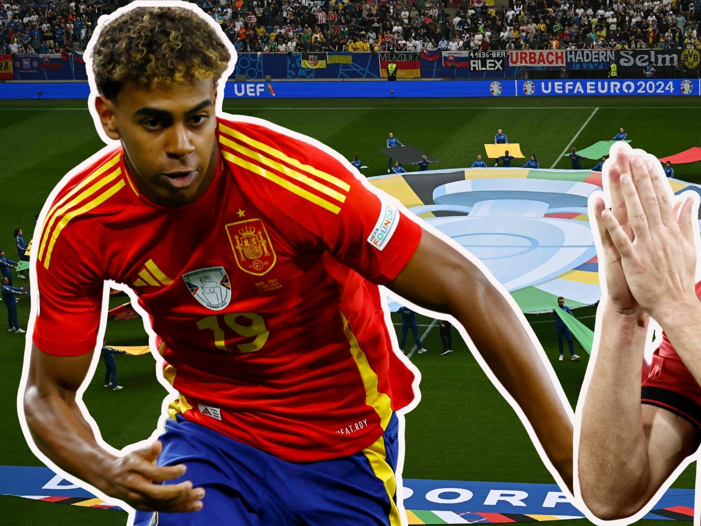 Spanien will am Montag gegen Albanien Momentum behalten. Im Bild: Lamine Yamal (Spanien) und Berat Djimsiti (Albalien). Spanien will am Montag gegen Albanien Momentum behalten. Im Bild: Lamine Yamal (Spanien) und Berat Djimsiti (Albalien).