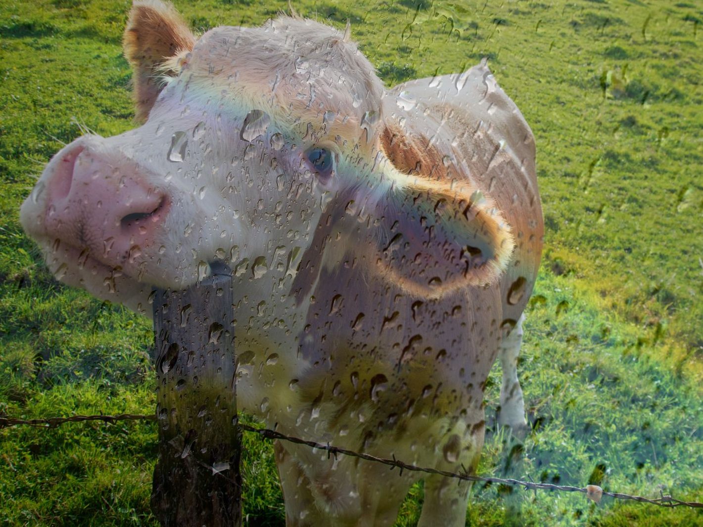 Gras beginnt auf den nassen Böden zu verfaulen