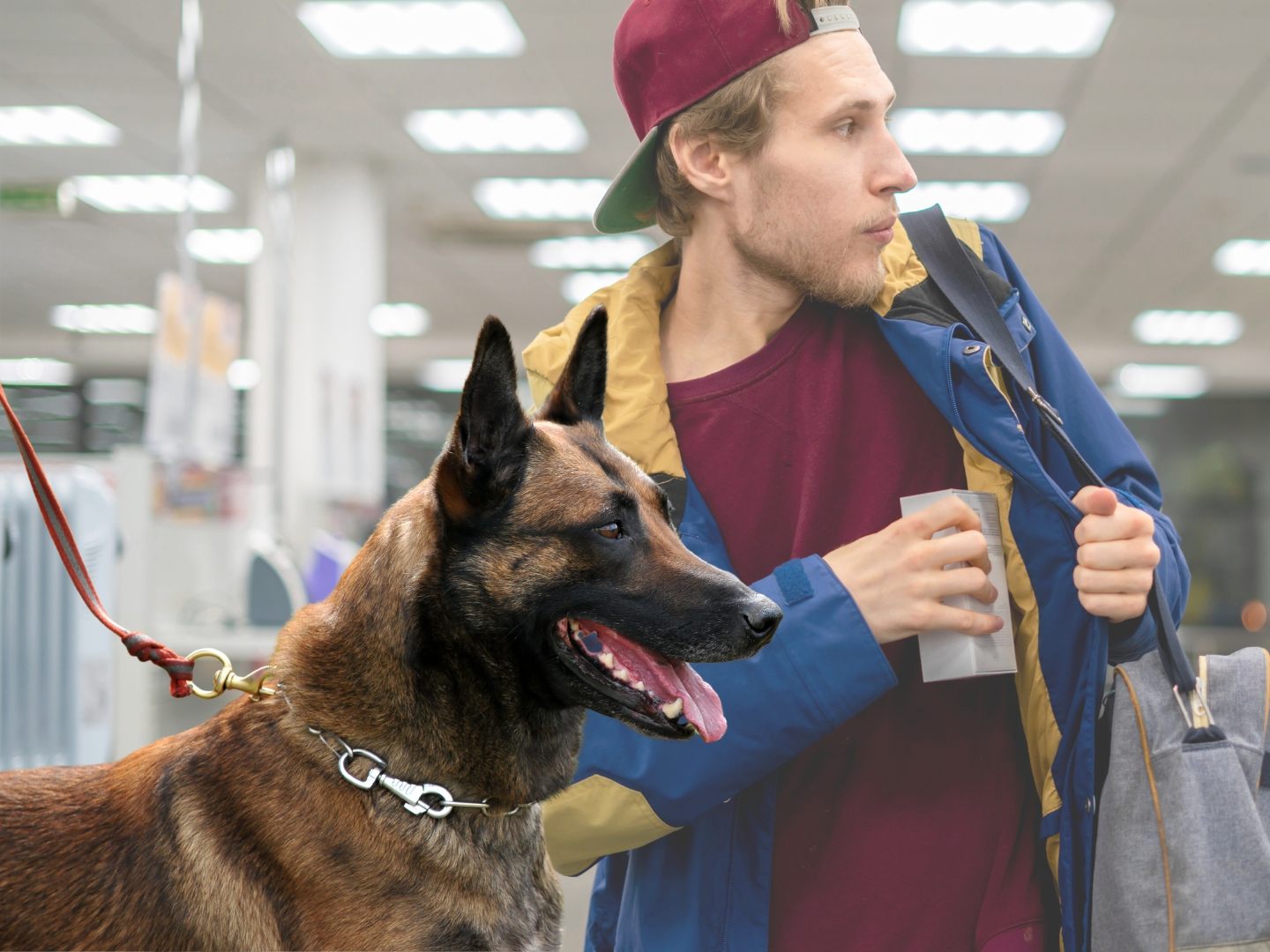 Ladendieb wird von Polizeihund gestoppt (Symbolbild)